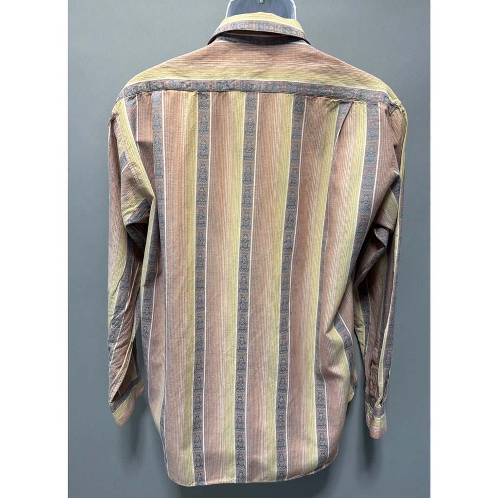 Vintage Yamato Shirt Mens M Embroidered Casual Striped Button Up Made In Japan