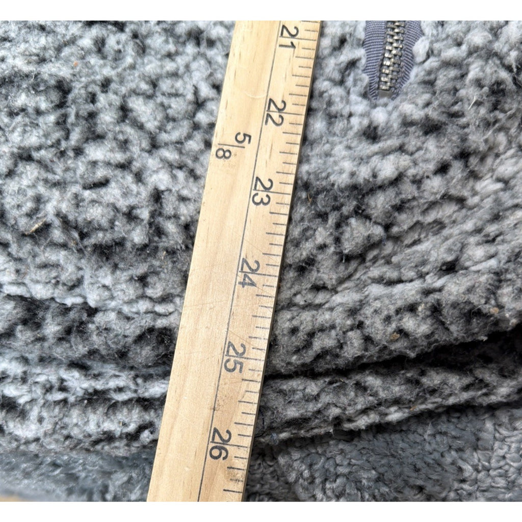 Thread and Supply Teaddy Bear Faux Fur Sherpa Vest Full Zip Gray Size Small