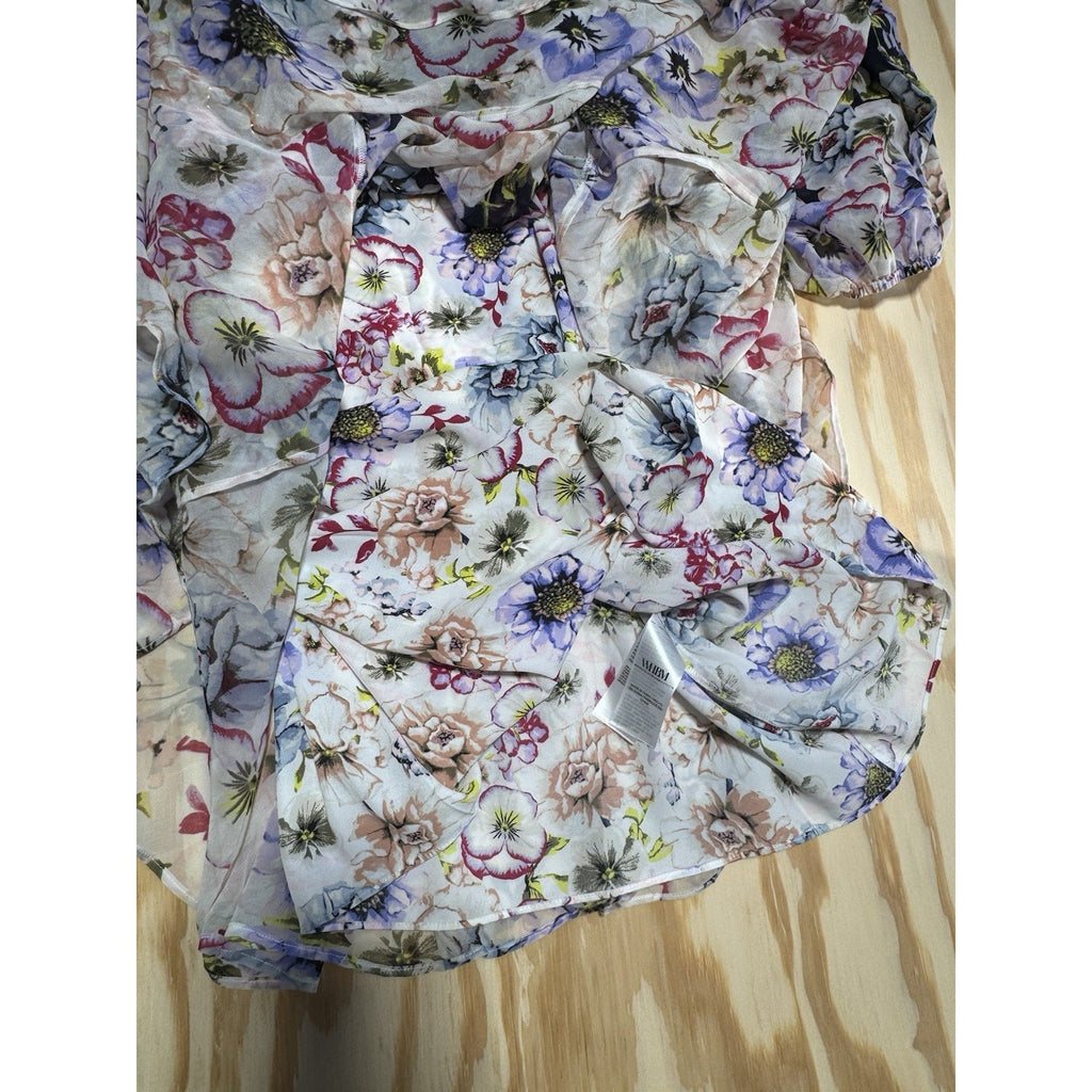 White House Black Market Floral Chain Belt Shirt Dress 17809 New Women’s Size L
