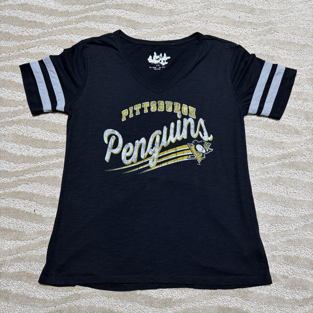 Pittsburgh Penguins Touch by Alyssa Milano Women's L Short Sleeve T-Shirt Excell