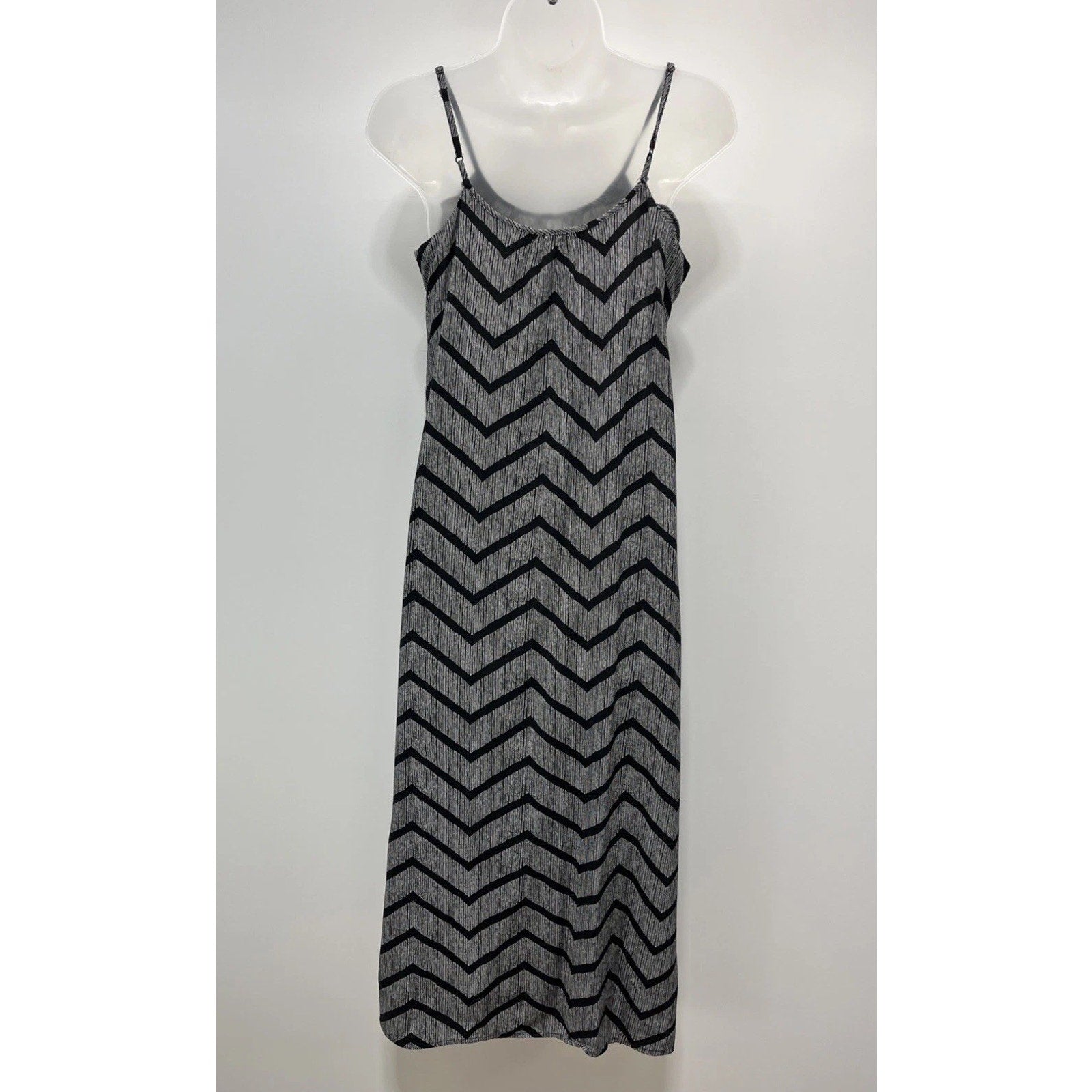 Merona Maxi Dress Size XS Black Gray Spaghetti Strap