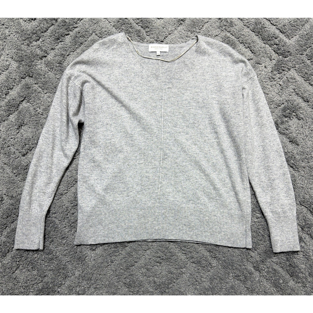 Bianco & blu made in Italy cashmere silk wool blend V Neck Sweater