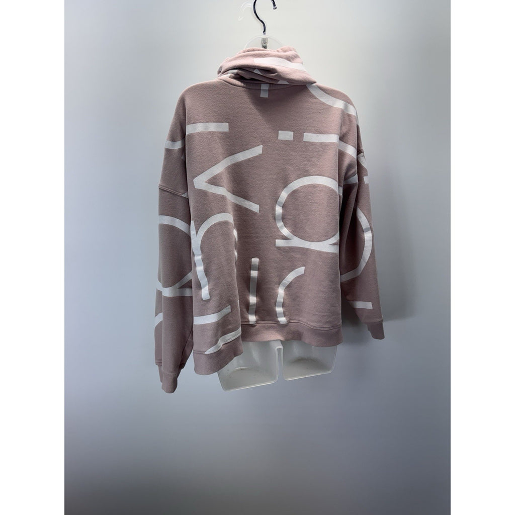 Calvin Klein Women’s 1X Light Pink Performance Sweatshirt Cowl Neck Pullover