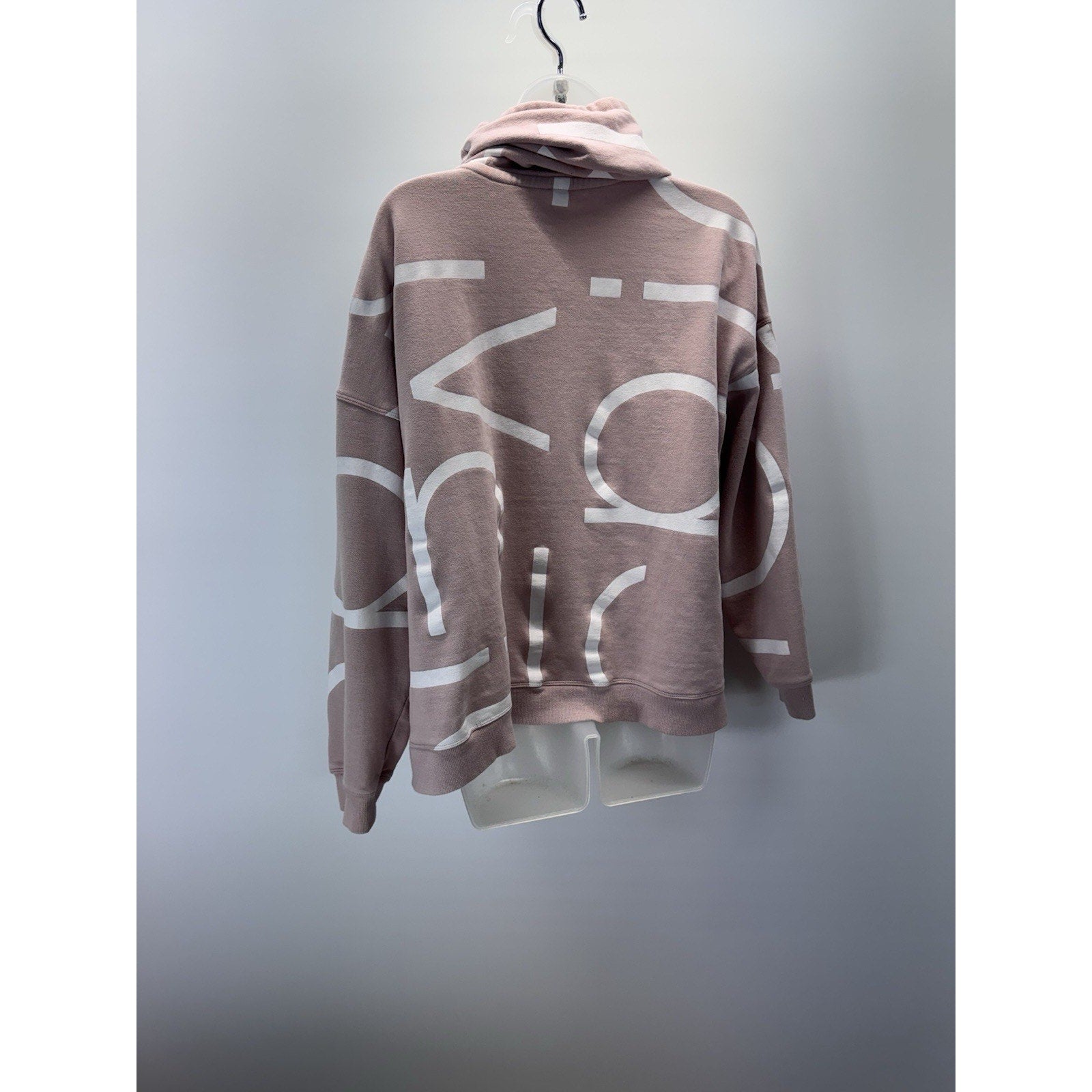 Calvin Klein Women’s 1X Light Pink Performance Sweatshirt Cowl Neck Pullover