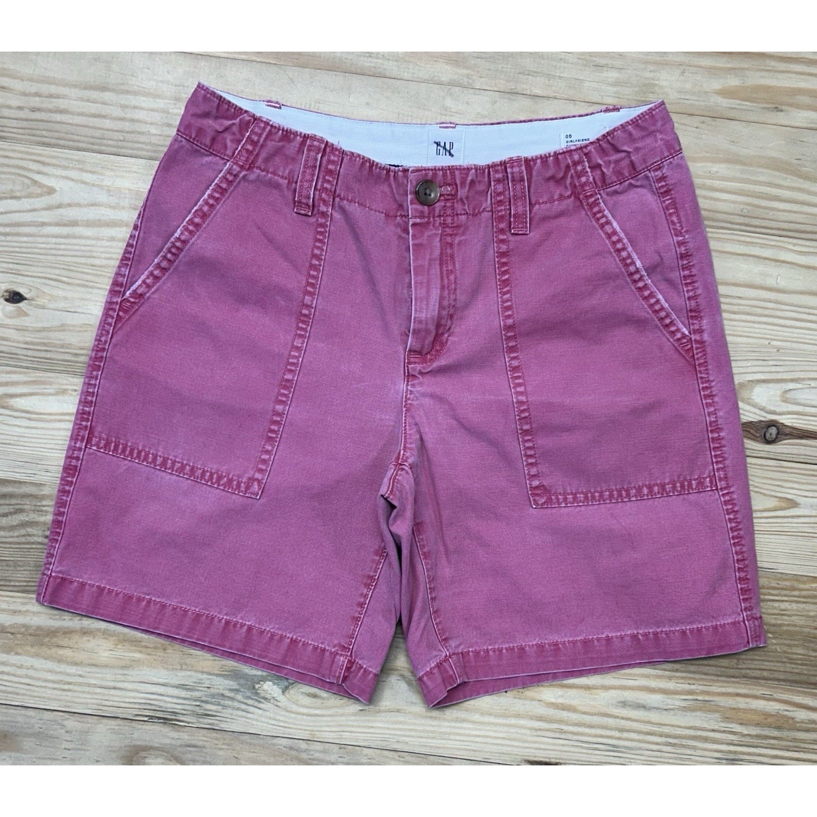 Gap Shorts Womens Size 00 Flat Front Girlfriend Chino Utility.