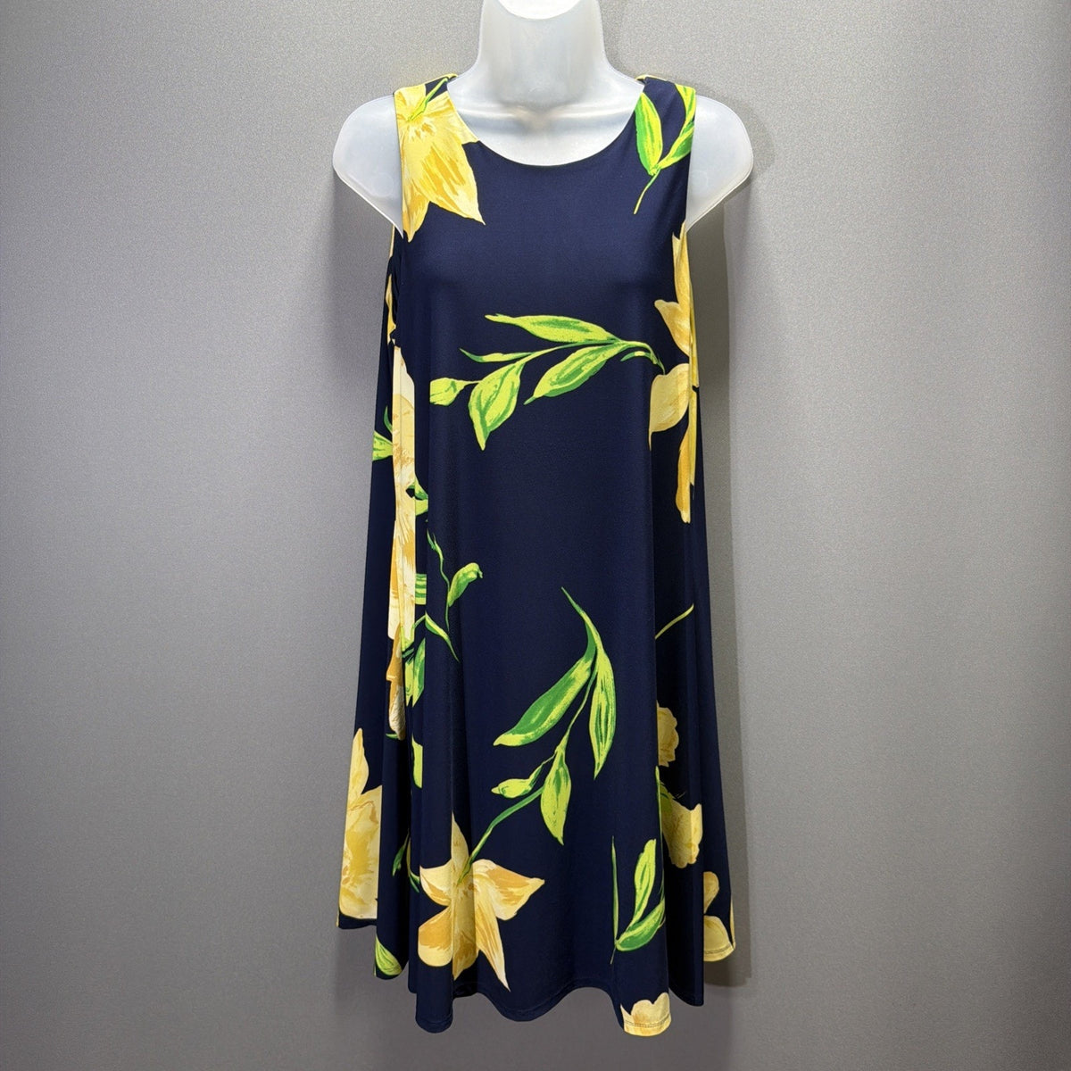 Anne Klein Women Size 10 Floral Dress Sleeveless Lined Stretch