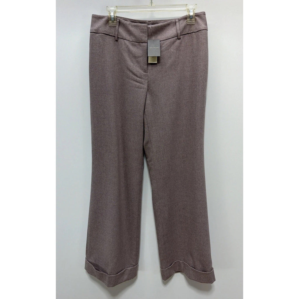 Ann Taylor Gramercy Fit Wide Leg Wool /Cashmere Trouser Pants Womens 8 Gray