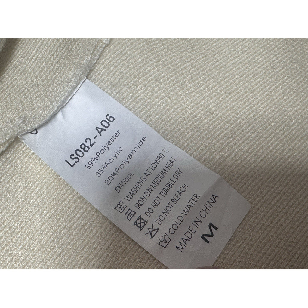 Lillusory Long Cardigan Womens M Cream Open Front Knit Coatigan Sweater Pockets