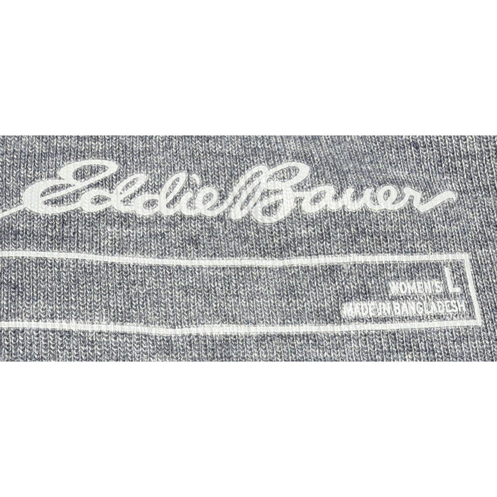 Eddie Bauer Womens L T Shirt Gray Active Solid Tee Short Sleeve Top