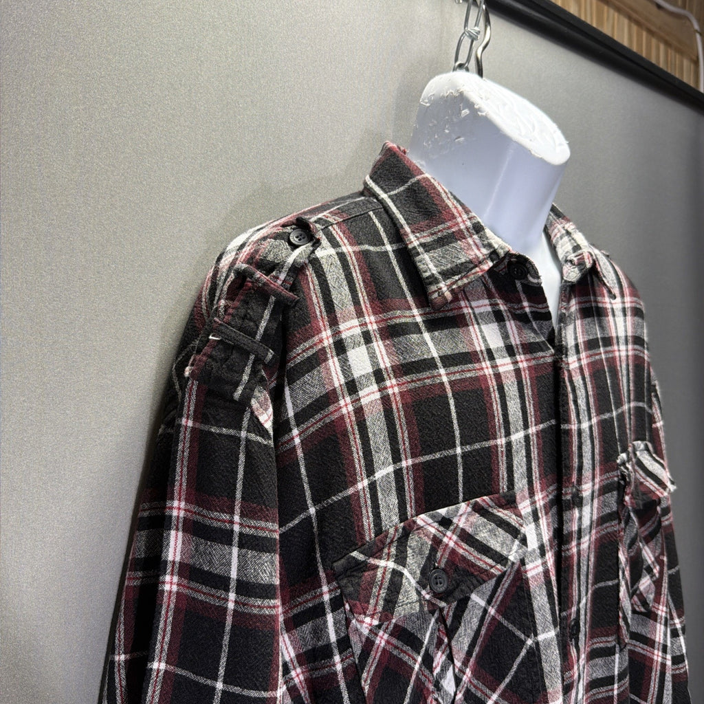 Trust Brand Linen Button Up Short Sleeve Shirt Mens 3XL Casual Plaid NWOT