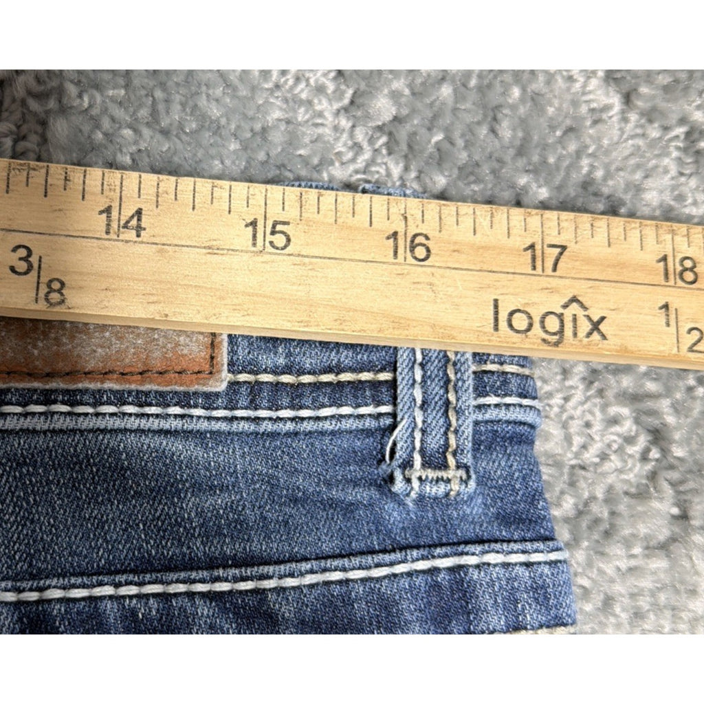 BKE Denim Payton Mid Rise Capri Jeans, Women’s 31 (ABK629) Thick Stitch Western