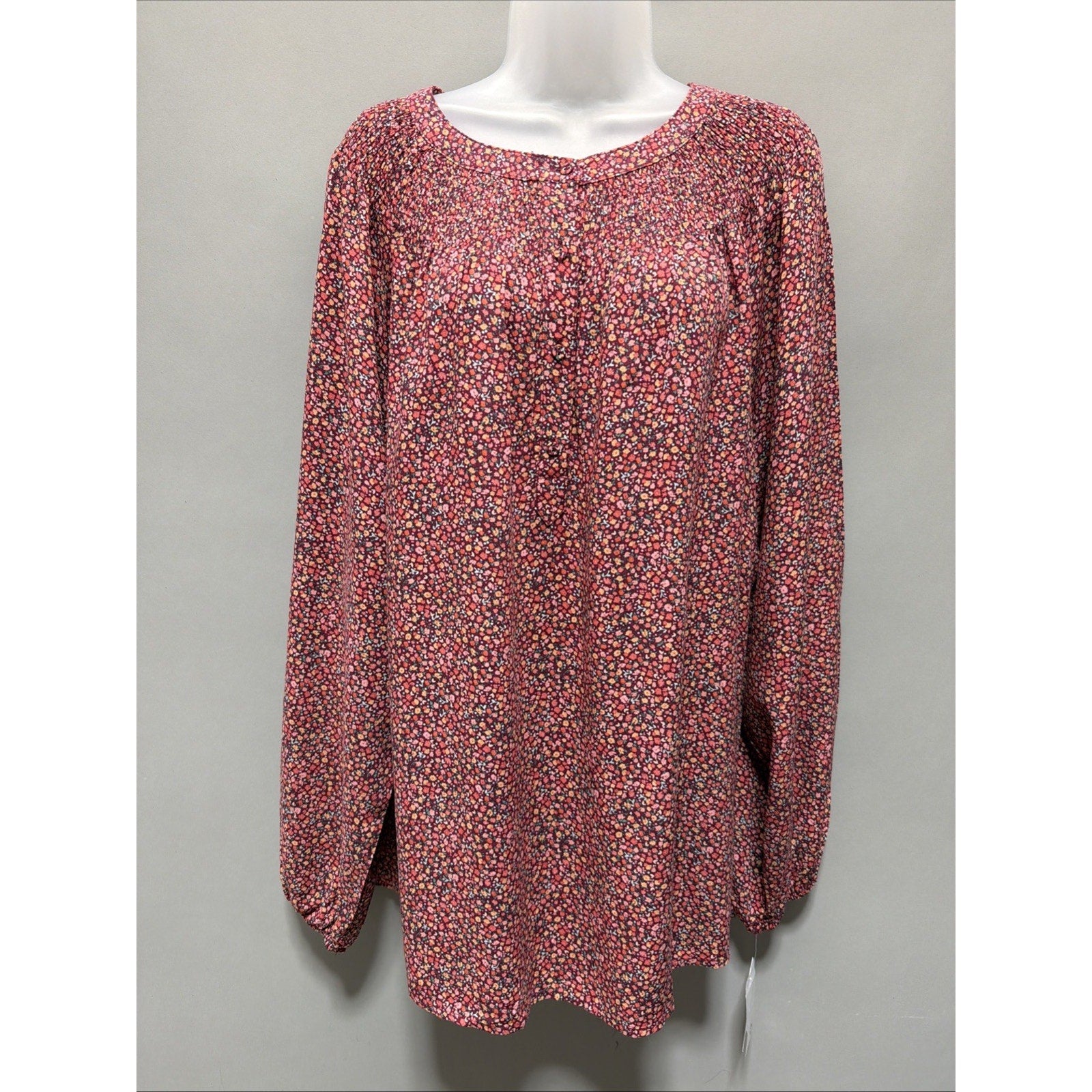 New Beautiful Women's 3X Croft & Barrow Floral Balloon Sleeve Tunic Top