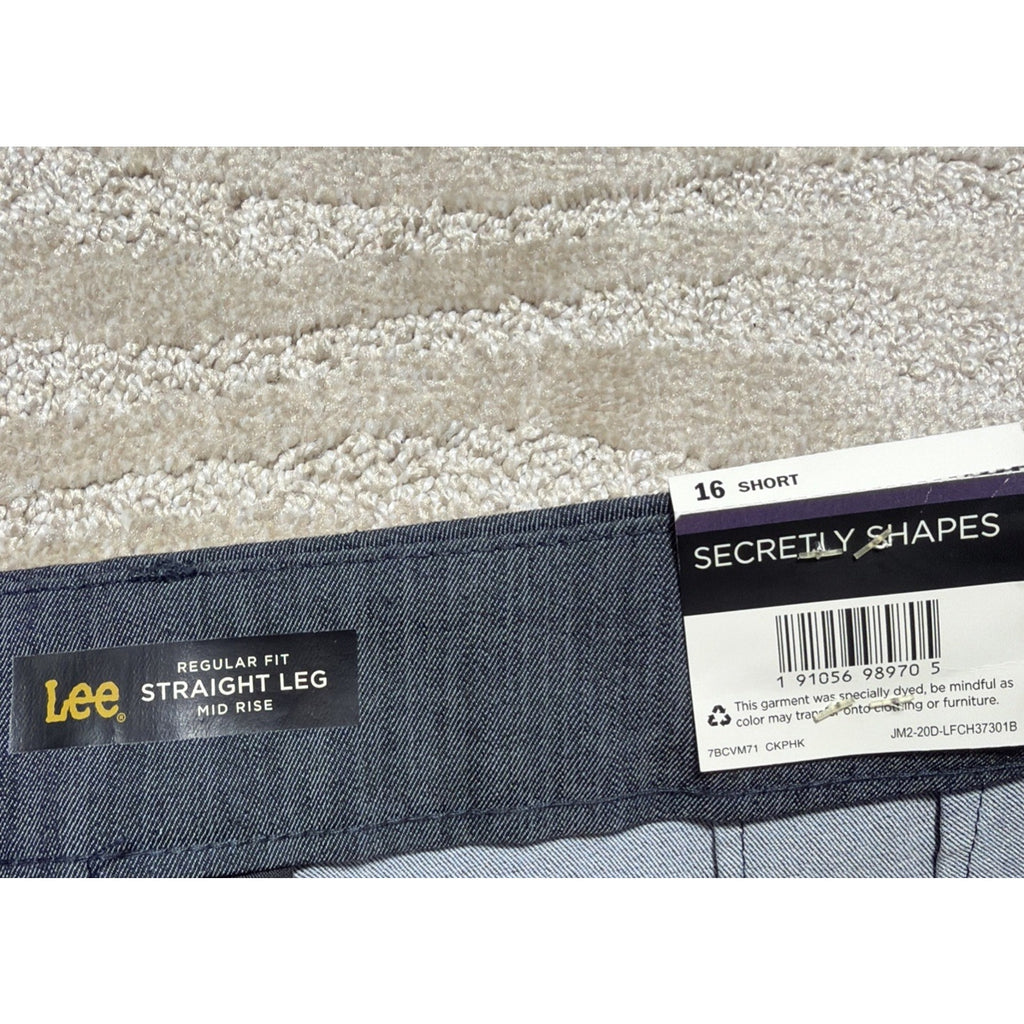 New Lee Secretly Shapes Straight Leg Trouser Women's Pants 16 S Mid Rise 34x29