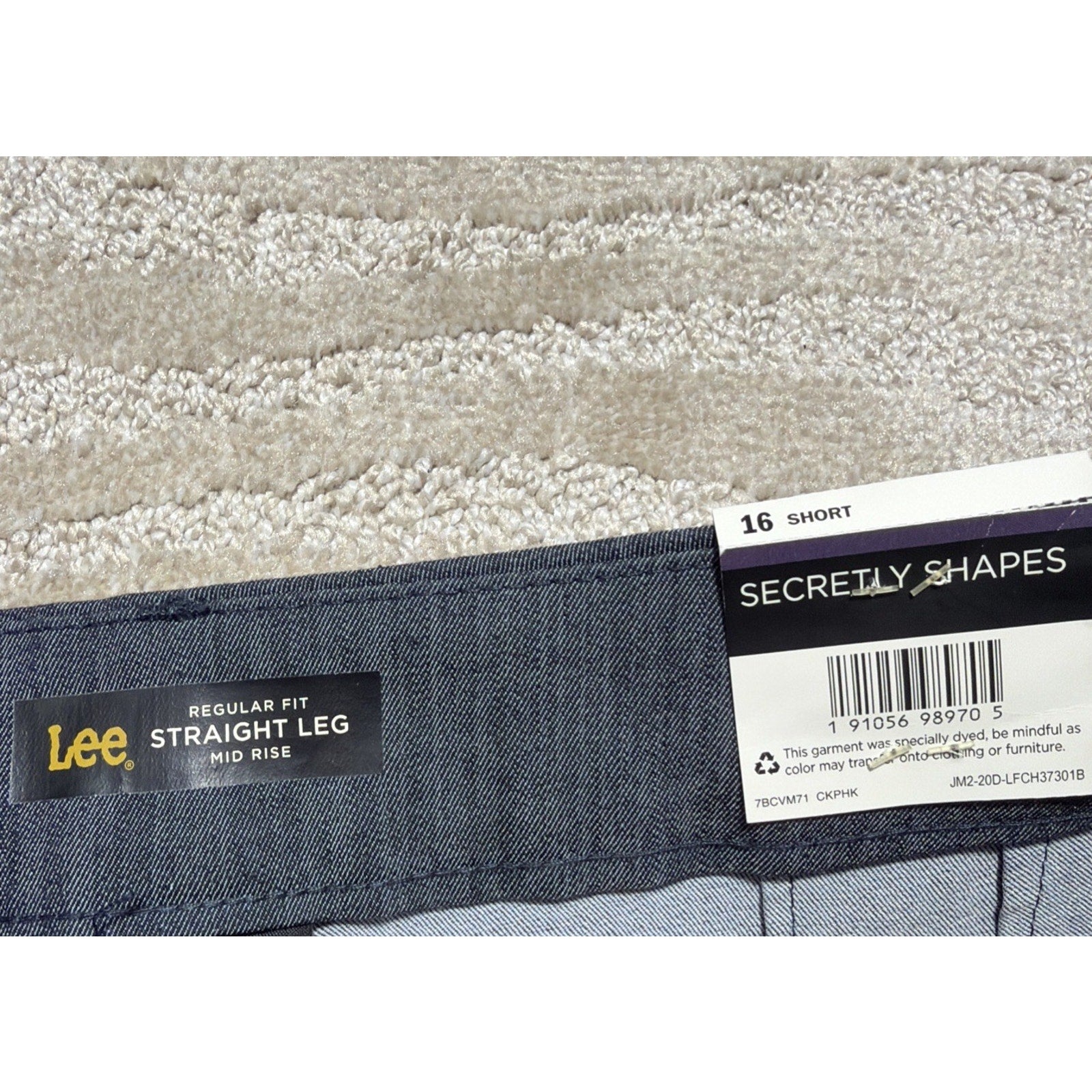 New Lee Secretly Shapes Straight Leg Trouser Women's Pants 16 S Mid Rise 34x29