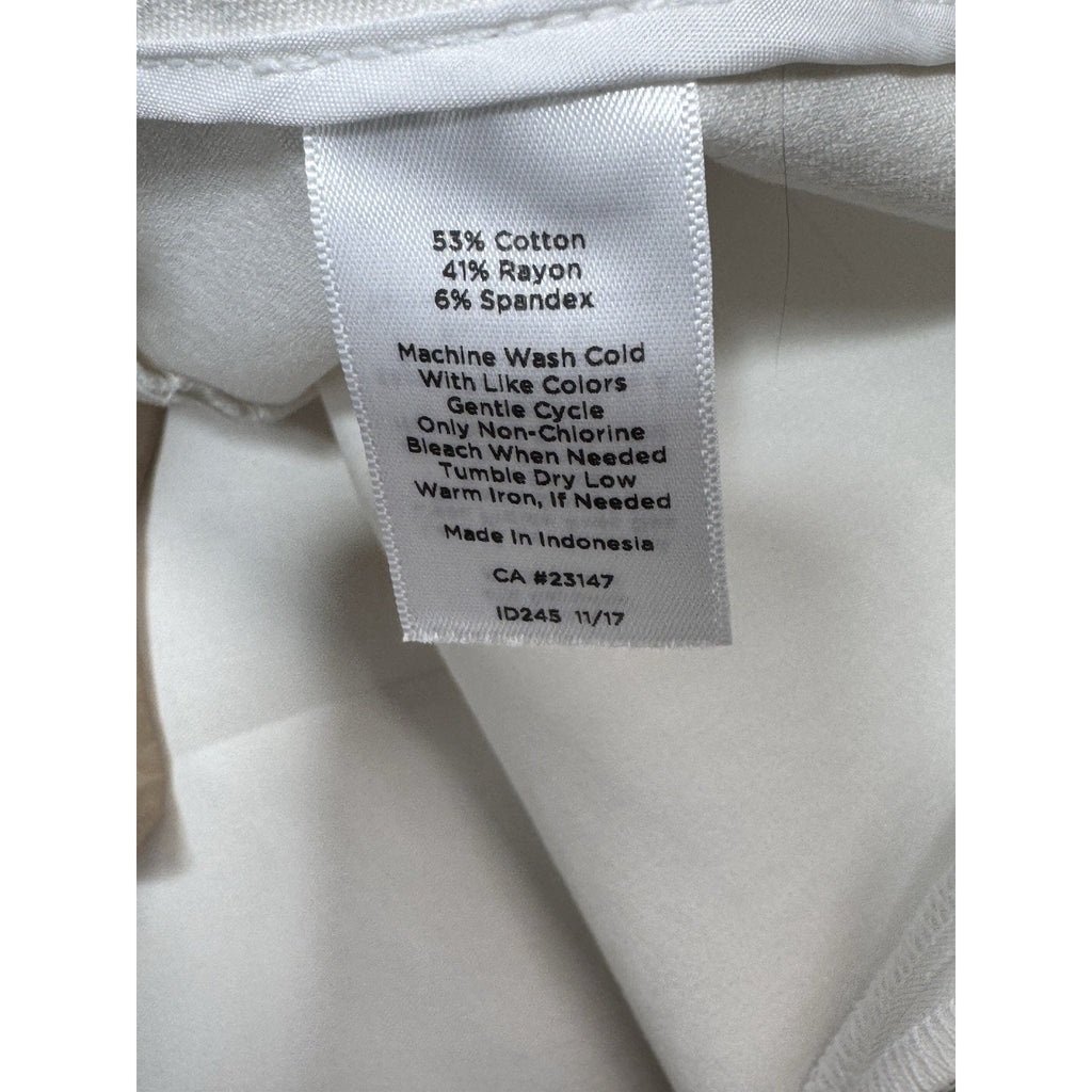 Talbots White Chatham Scalloped Hem Crop Pants Side Zip Women’s Size 8