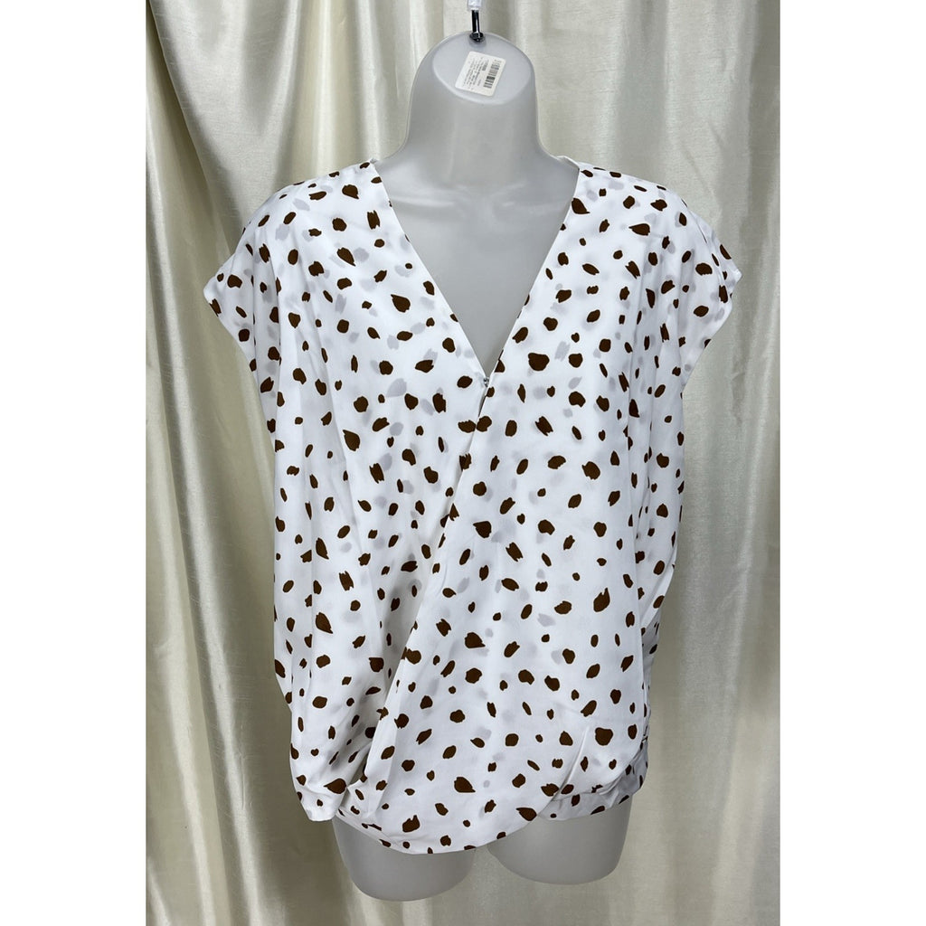 Umgee Dalmatian Print Crossbody Blouse Size Large