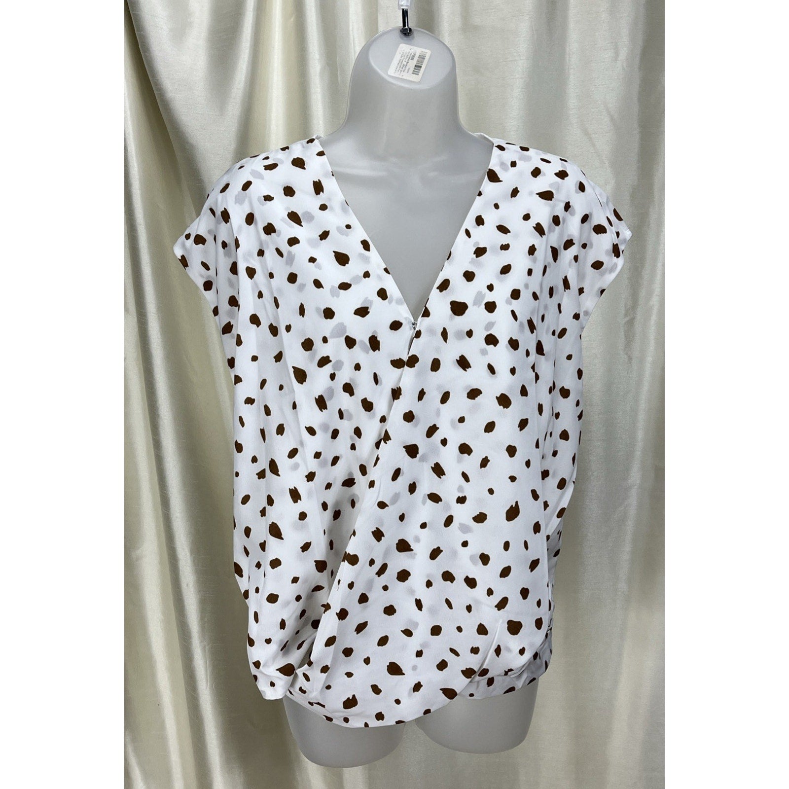 Umgee Dalmatian Print Crossbody Blouse Size Large
