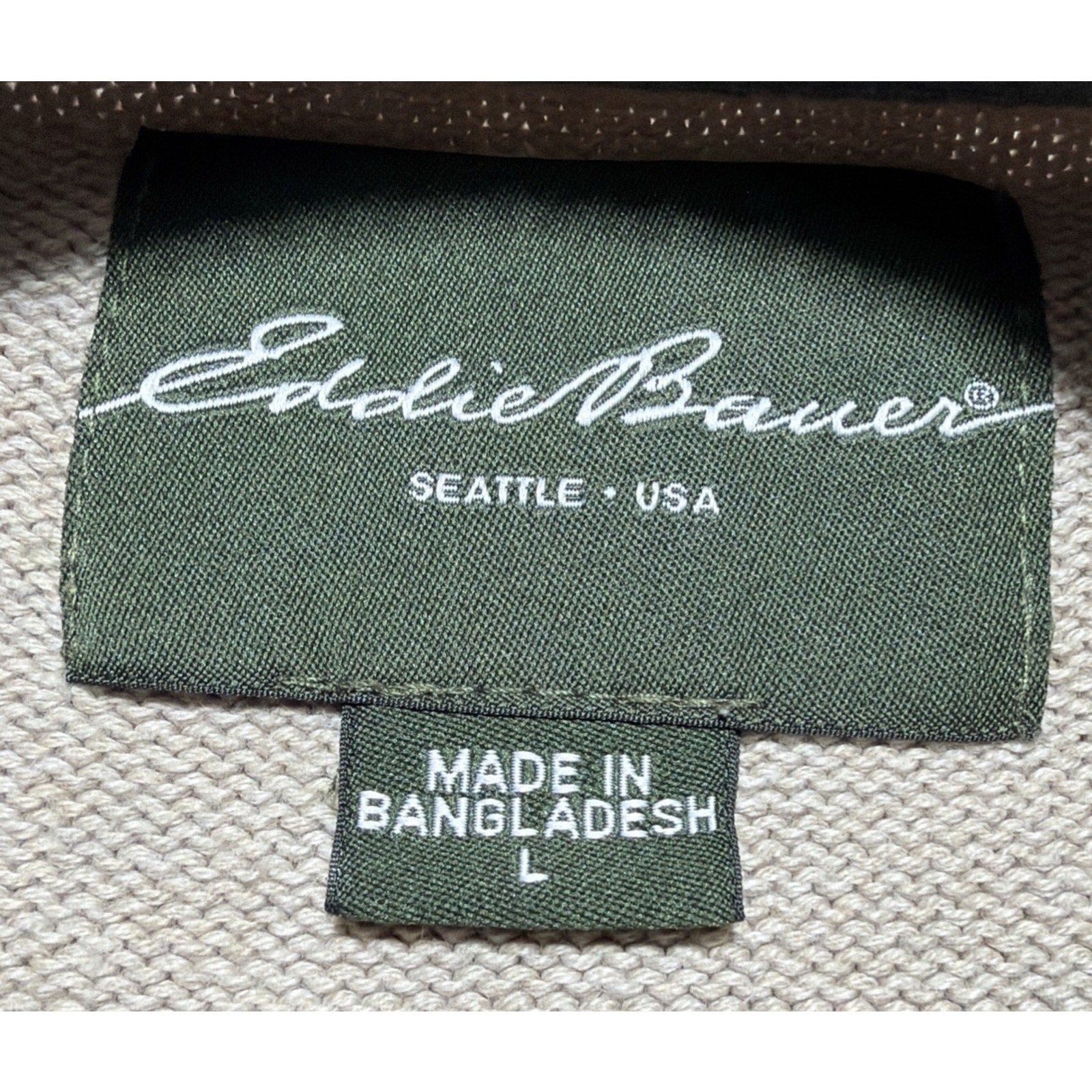 Eddie Bauer Sweater Mens L Button Henley Pullover Long Sleeve Combed Cotton