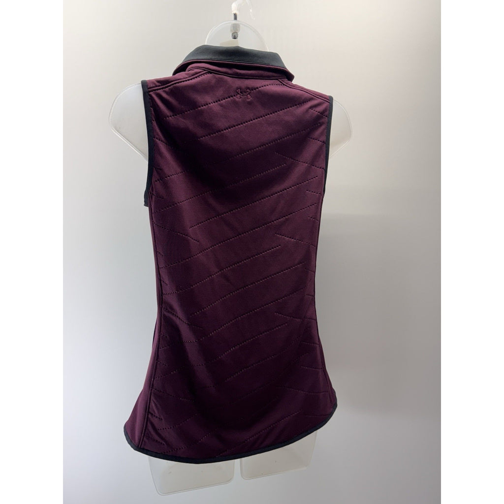 Under Armour Cold Gear Womens X-Small Semi Fitted Maroon Full Zip Vest EUC