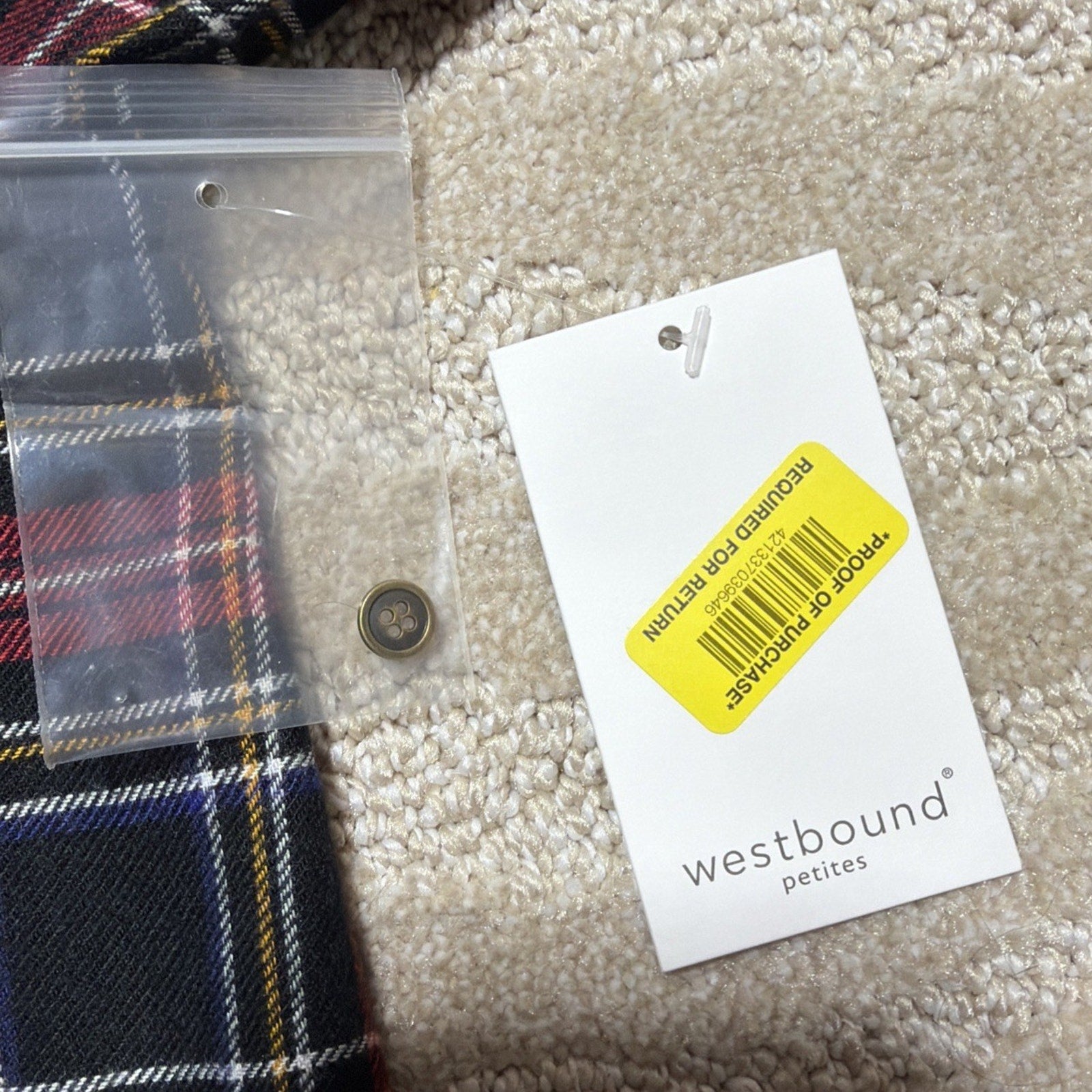 NWT Westbound Women's Red, Blue & White Plaid Flannel Button-down Top Shirt PXL