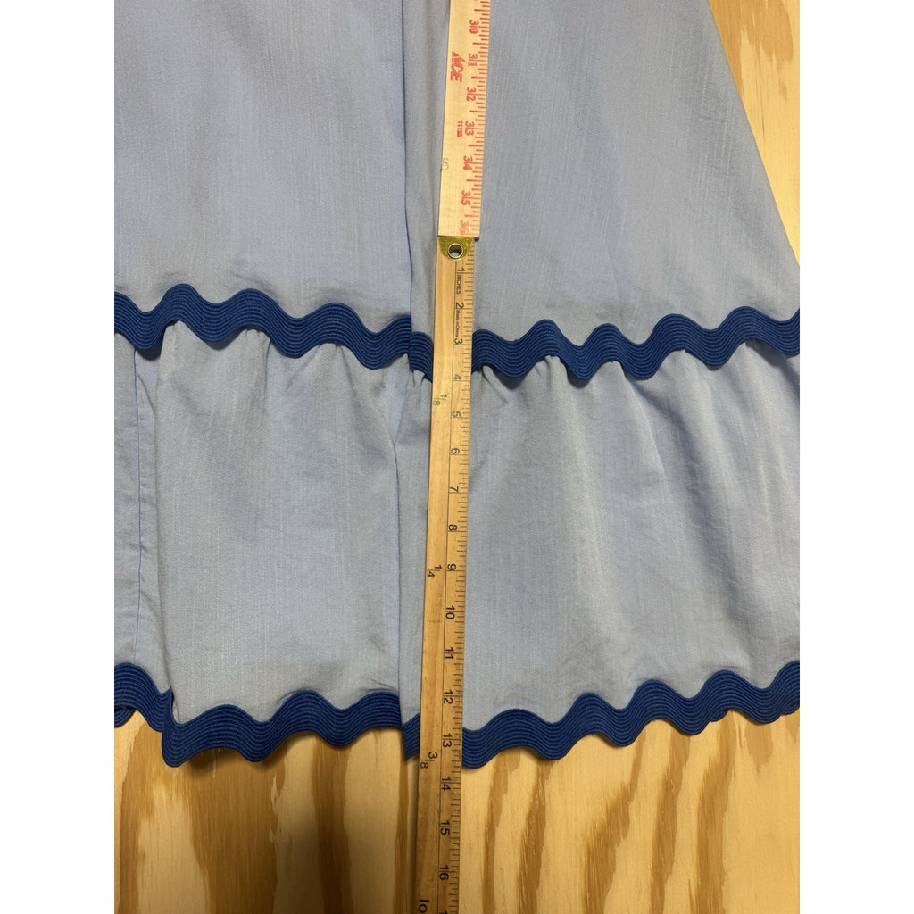 Womens Light Blue Boho Midi Dress S Spaghetti Strap Ruffle Hem Summer Beach New