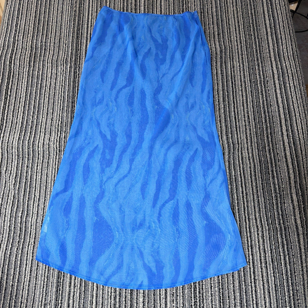 NWT pretty little thing sheer Tiger Print Fishtail Maxi Skirt, sz 12 Y2K Vibe