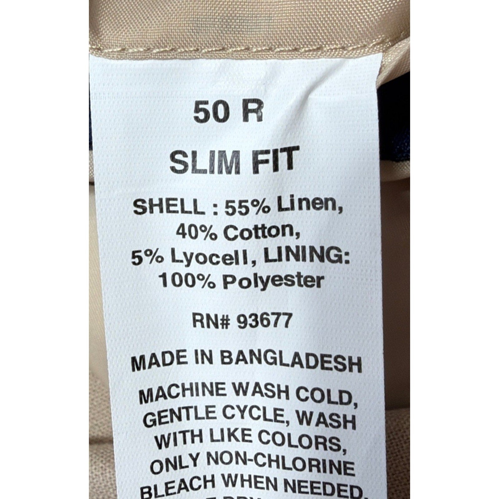 Stafford Slim Fit Linen Cotton Sport Coat Blazer Beige Stone 50R NWT Summer