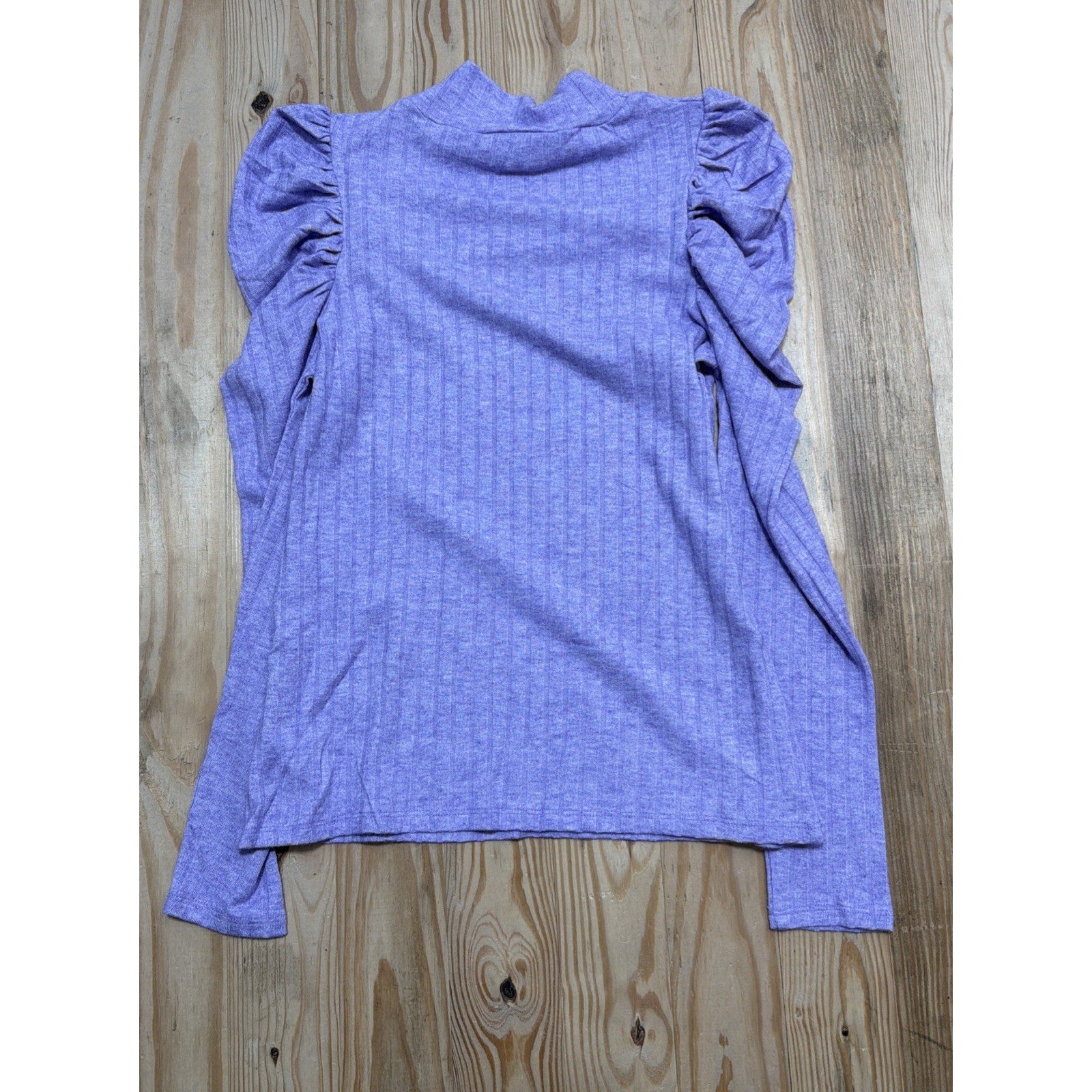 Zenana Raised Rib Puff Sleeve Top Size Small New