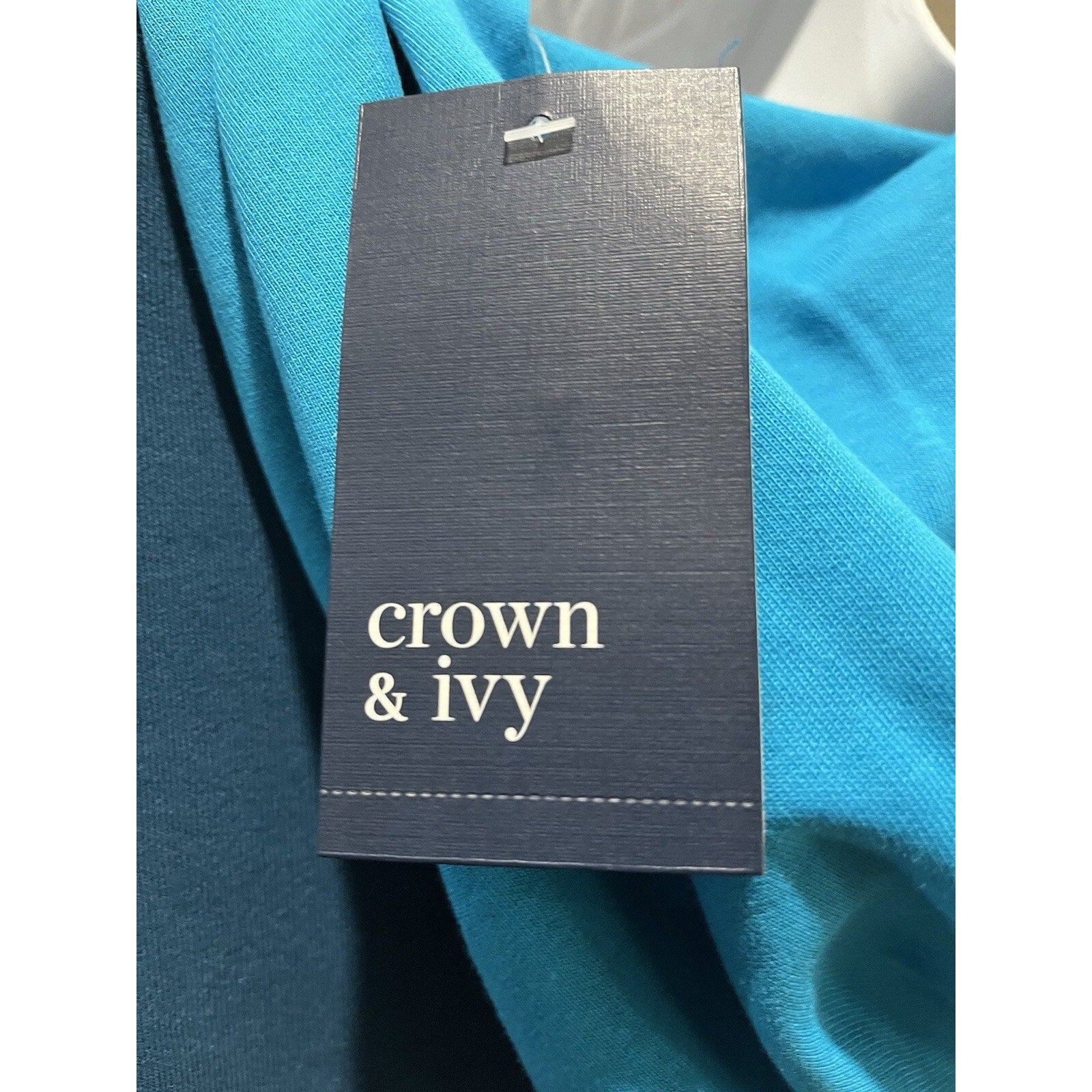 NWT CROWN & IVY Size L NEW Men's Slavic Turq High Neck 1/4 Zip Pullover Sweater