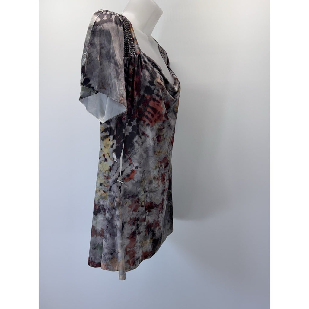 Live and Let Live Women’s PM top Multicolored Embellishments Short Sleeve