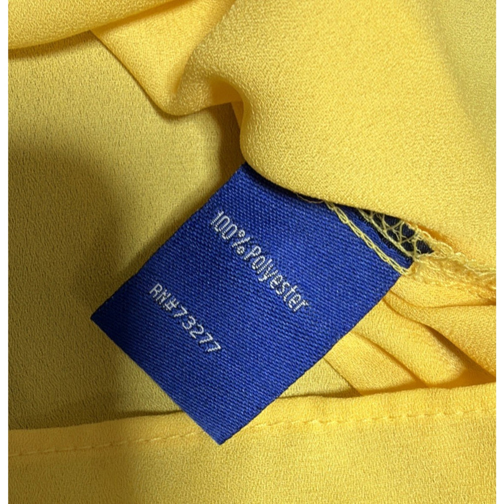 Short Sleeve Top APT.9 Bright Yellow 100% polyester Tie Front XS