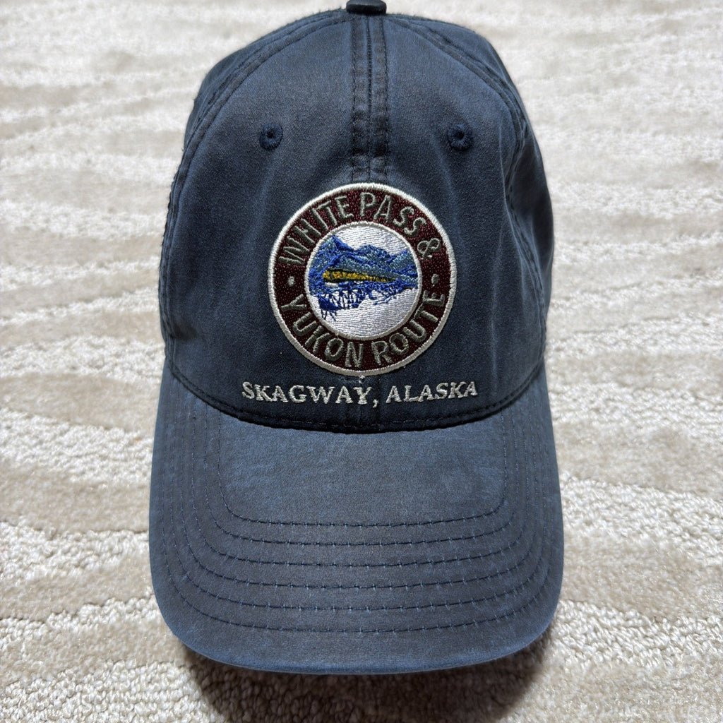 White Pass & Yukon Route - Skagway Alaska - Blue Adjustable Baseball Cap OSFM