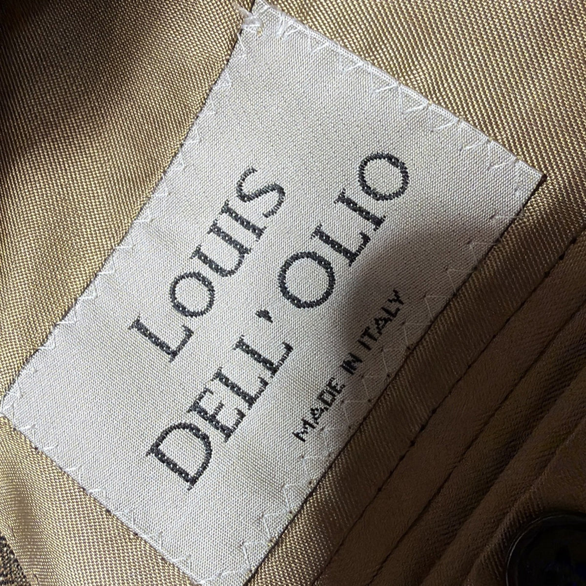 Vtg Louis Dell Olio Made In Italy Mens 100% Wool BROWN Sport Coat Blazer 44 Long