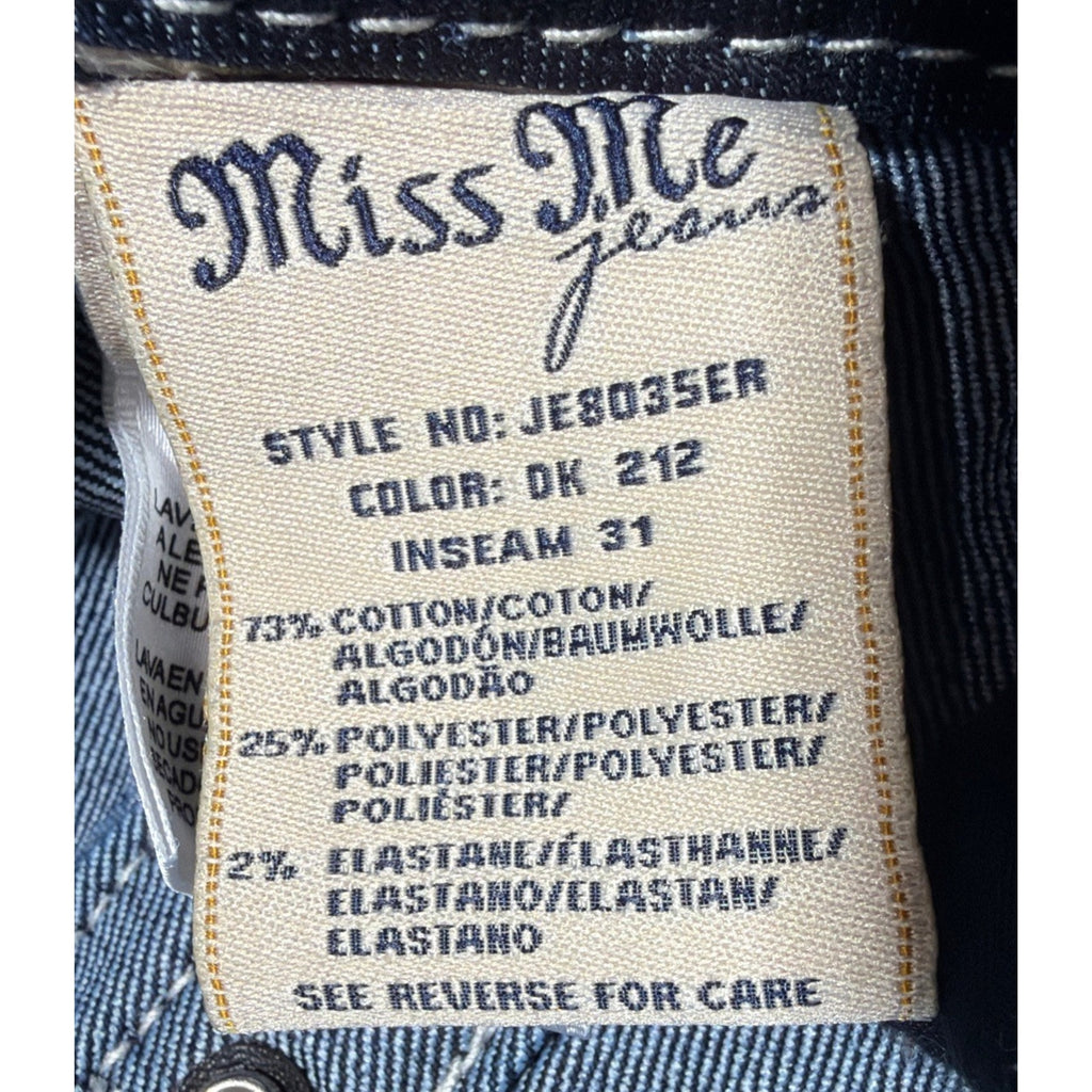 Miss Me Women's Thick Stitch Sequin Easy Boot Cut Jeans JE8035ER NWOT Size 29