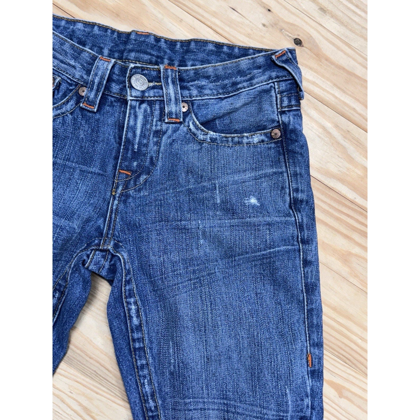 True Religion Low Rise Women’s Flare Blue Jeans Size 26 RN#112790 Made In USA