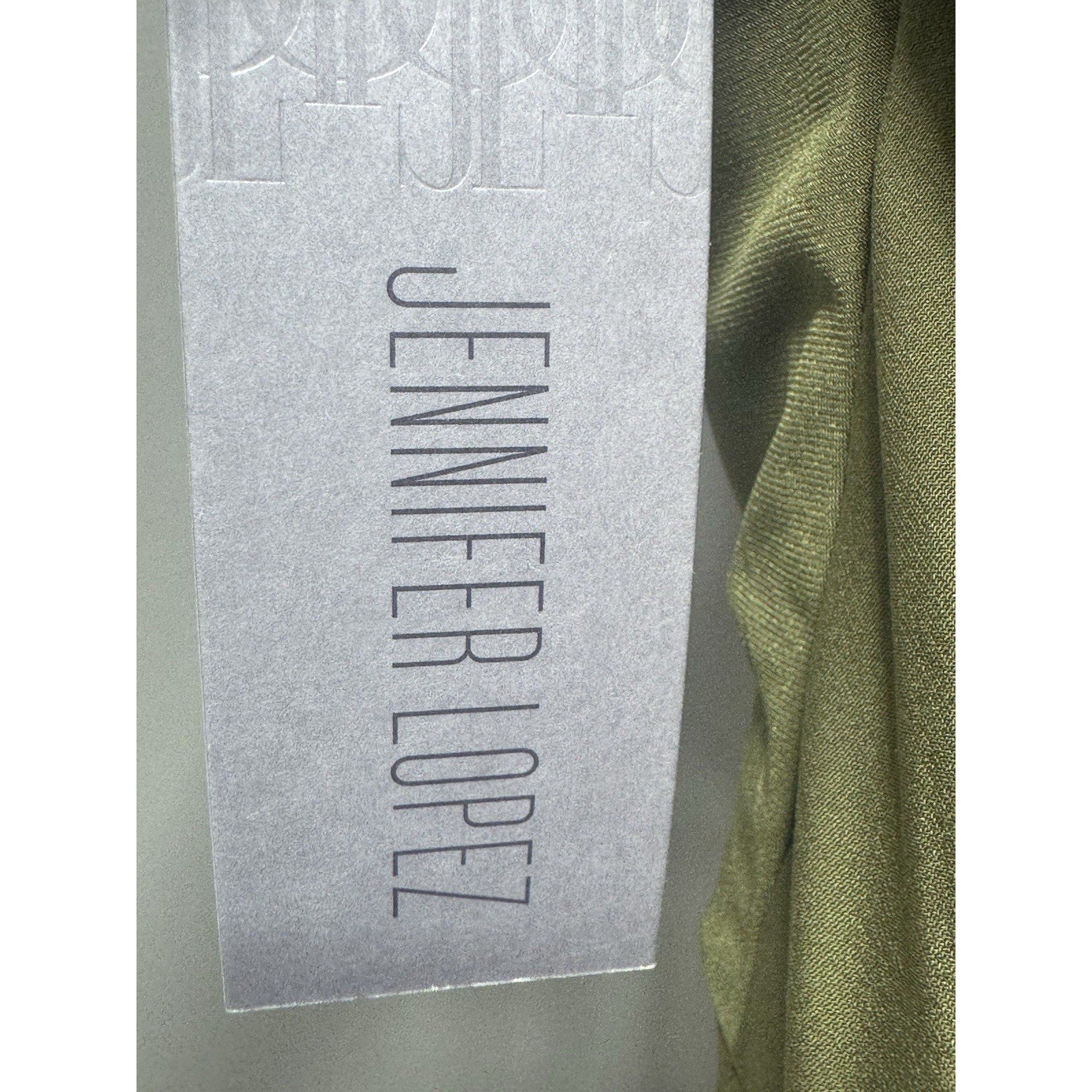 Jennifer Lopez Top Womens Small Olive Green Cowl Neck Embellished Sleeveless New