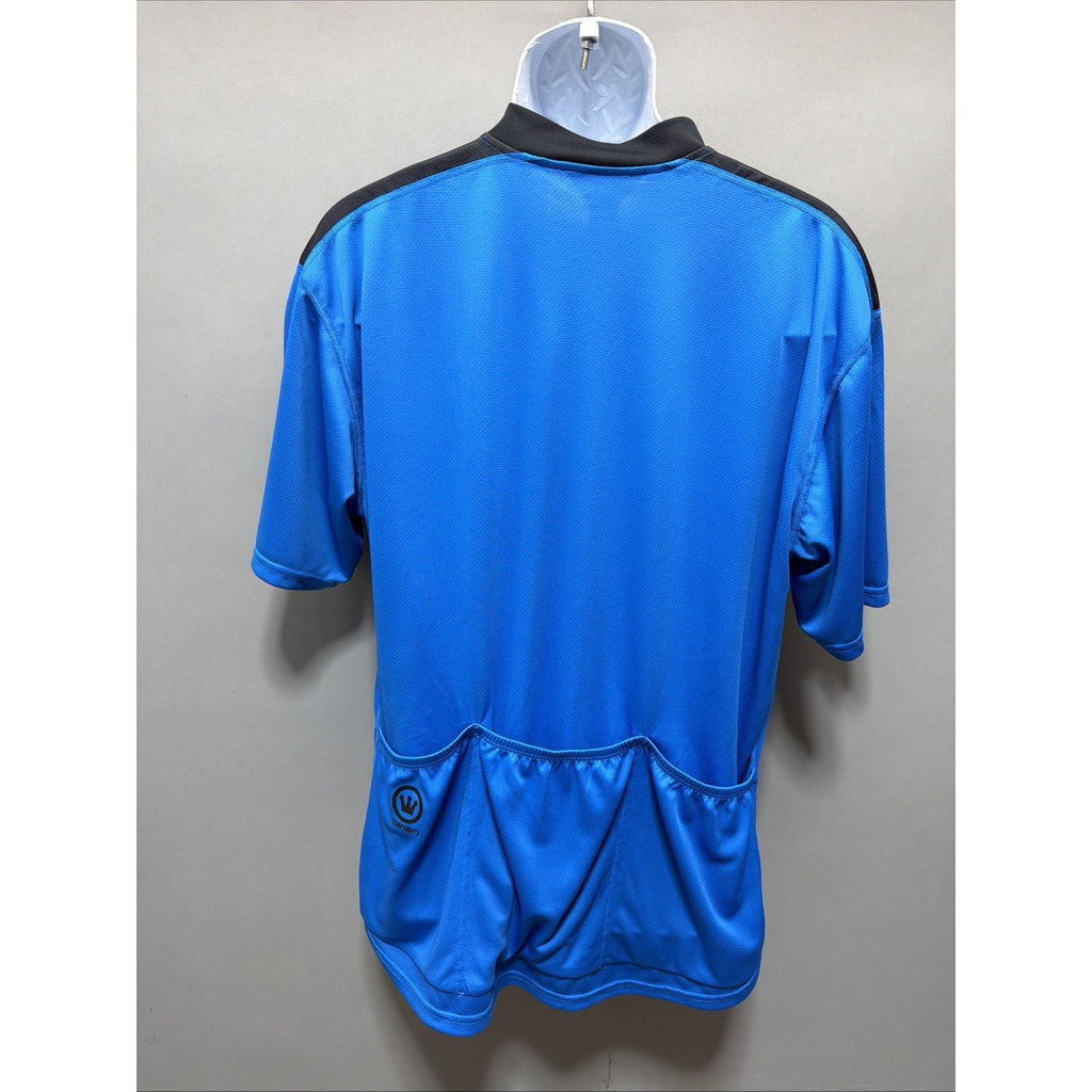 CANARI San Diego Cycling Jersey Bicycle Bike SHIRT Blue Zip XXL Usa Made Pockets