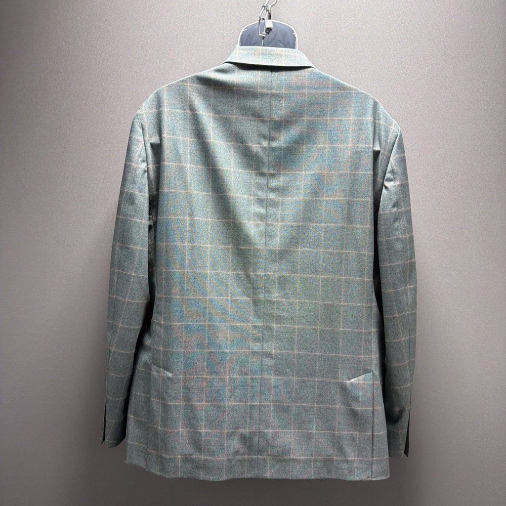 Michael Strahan Gray Windowpane Sport Coat Blazer Men’s 44R Stretch 2-Button