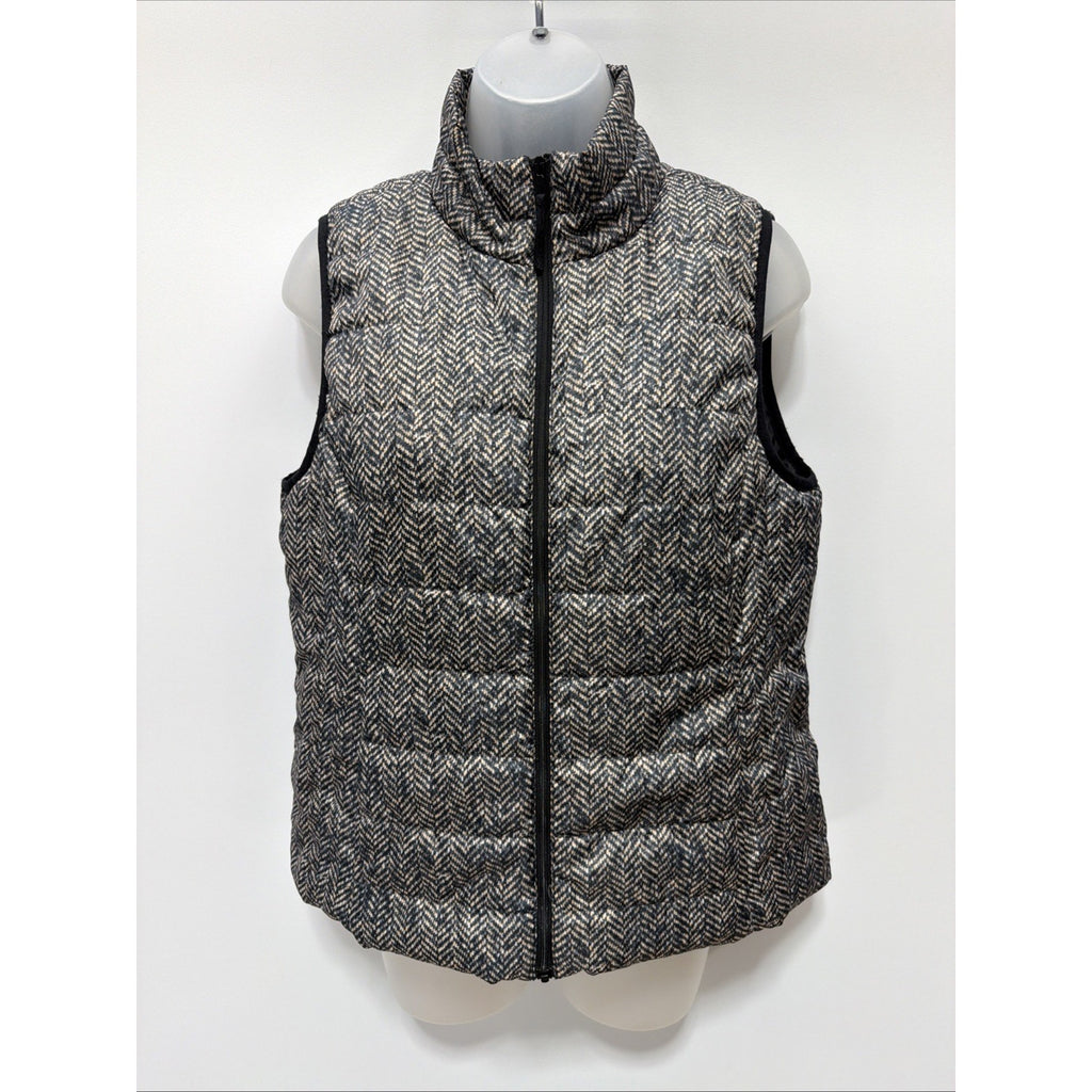 Rafaella Sport Women's Size M Herringbone Pattern Quilted Puffer Vest Zip Up