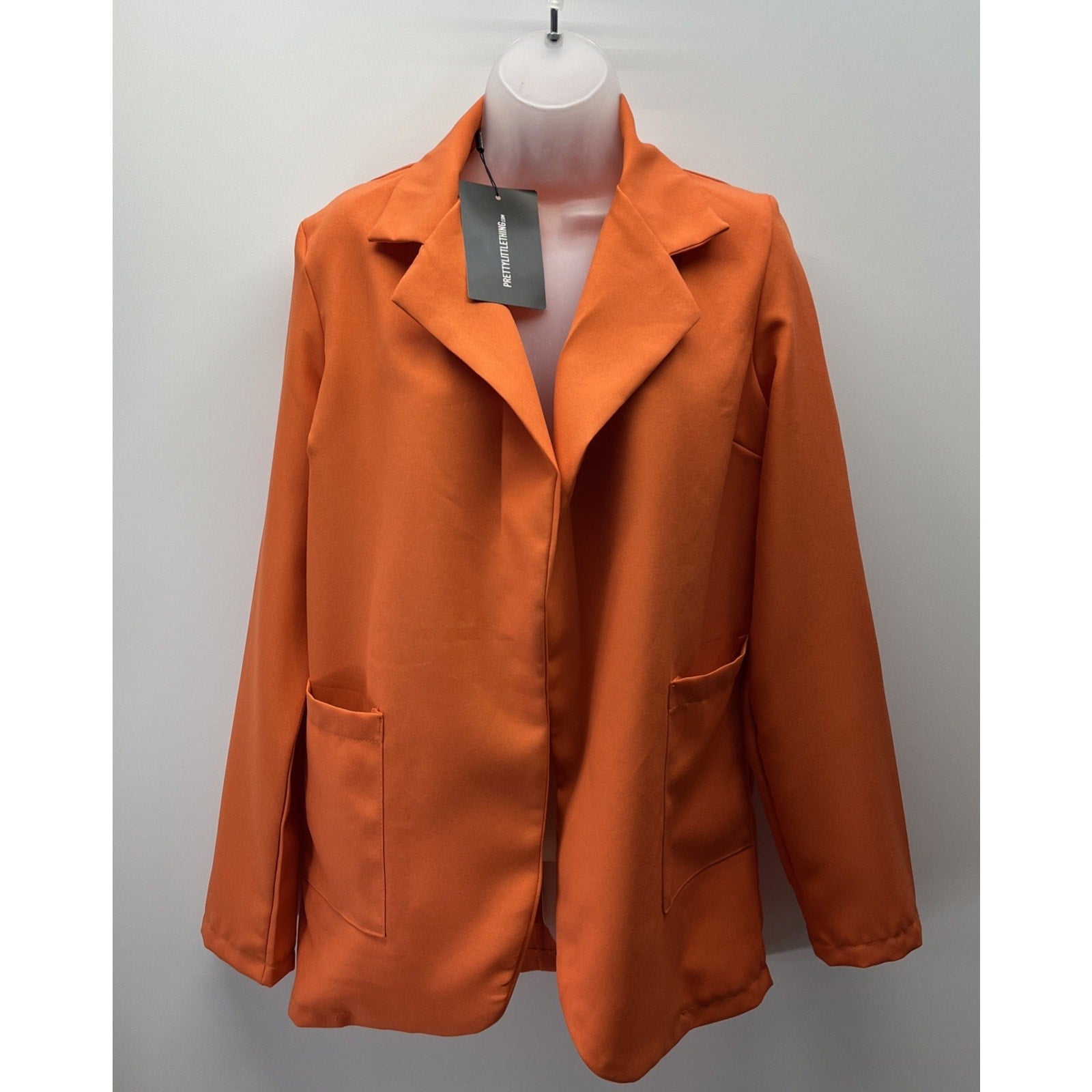 Pretty Little Thing Women’s Tailored Fitted Blazer Size 4 Orange