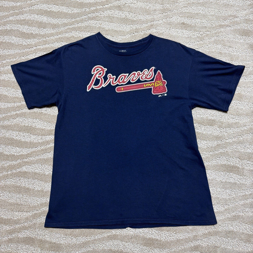 Atlanta Braves Acuña Jr. #13 Blue Cotton Jersey T-Shirt Teen Size XL 18-20