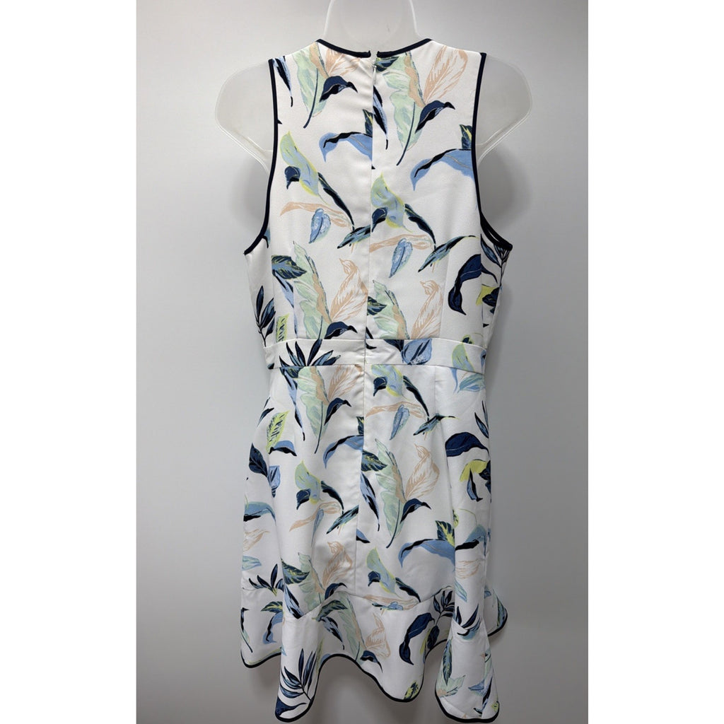 Banana Republic Racerback Sleeveless Crew Floral Navy White Wrap Dress 12 New