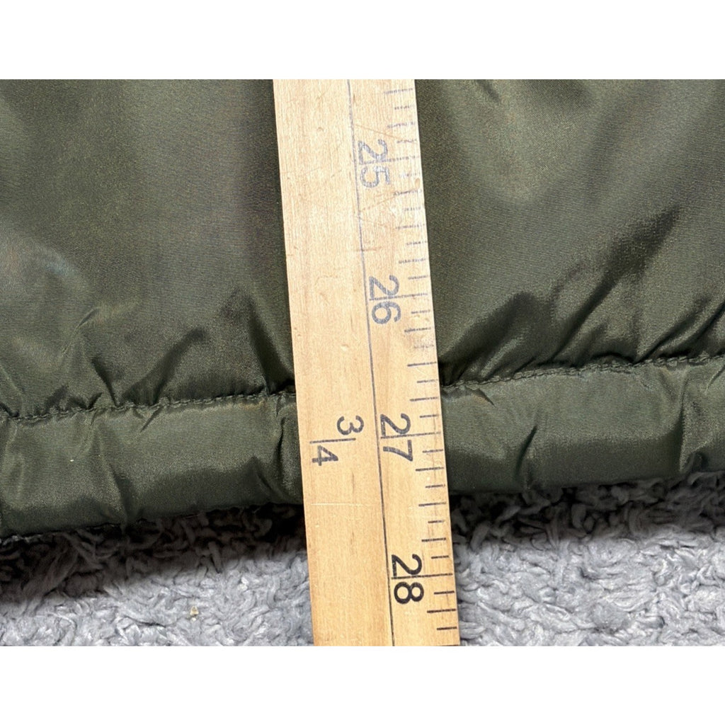 Old Navy Nylon Vest Mens Size XL Fleece Lined Green Cord Lock Waist Full Zip