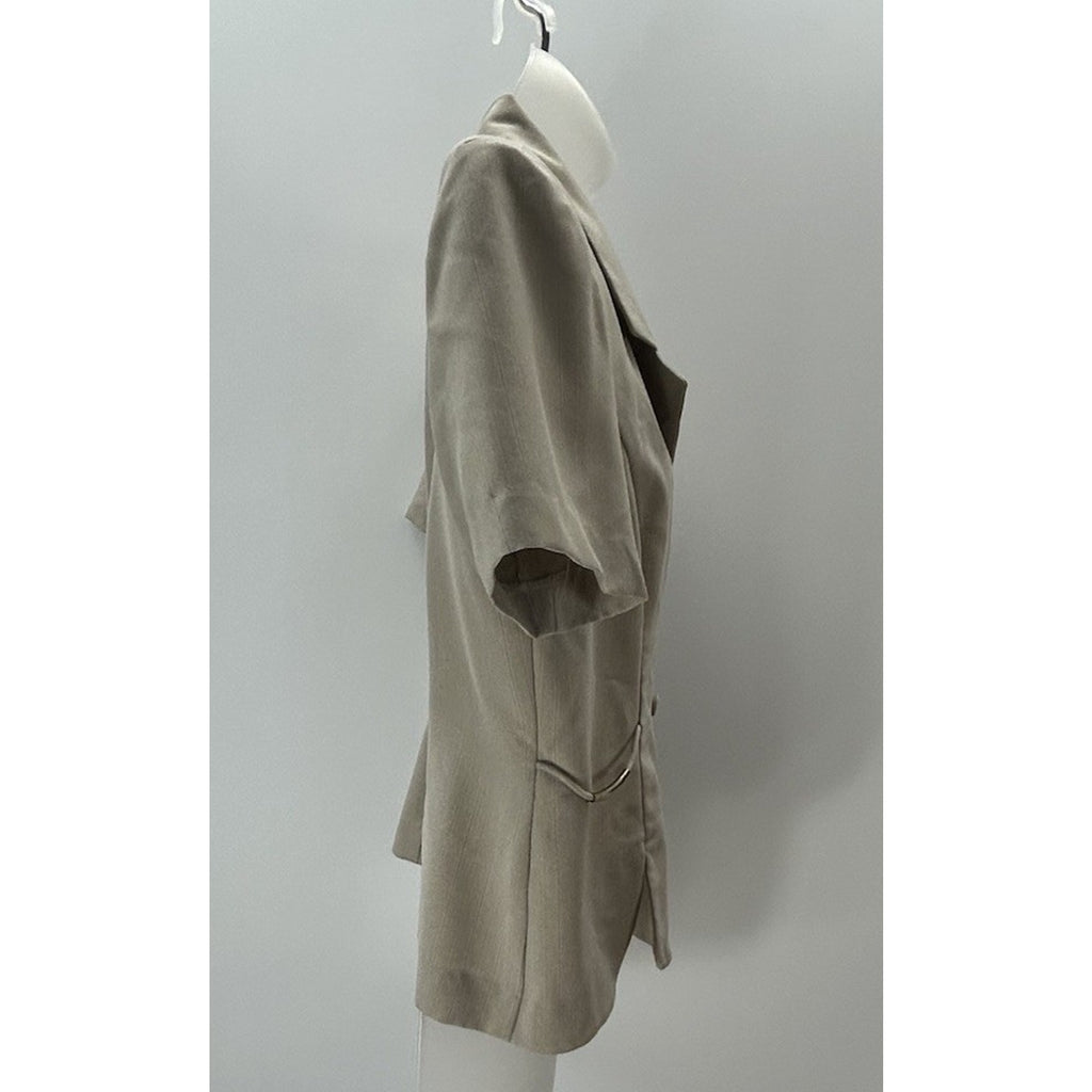 Perceptions Petite Womens Blazer Size 10P Buttons Shoulder Pads Short Sleeve.