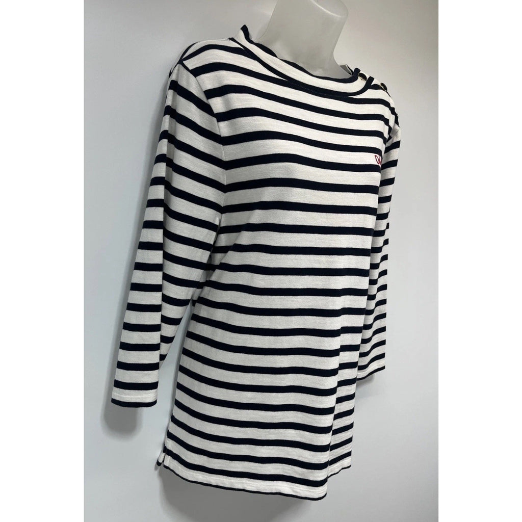 Talbots Top Womens XL Mock Neck Pullover Button Shoulder 3/4 sleeve Ooh LaLa