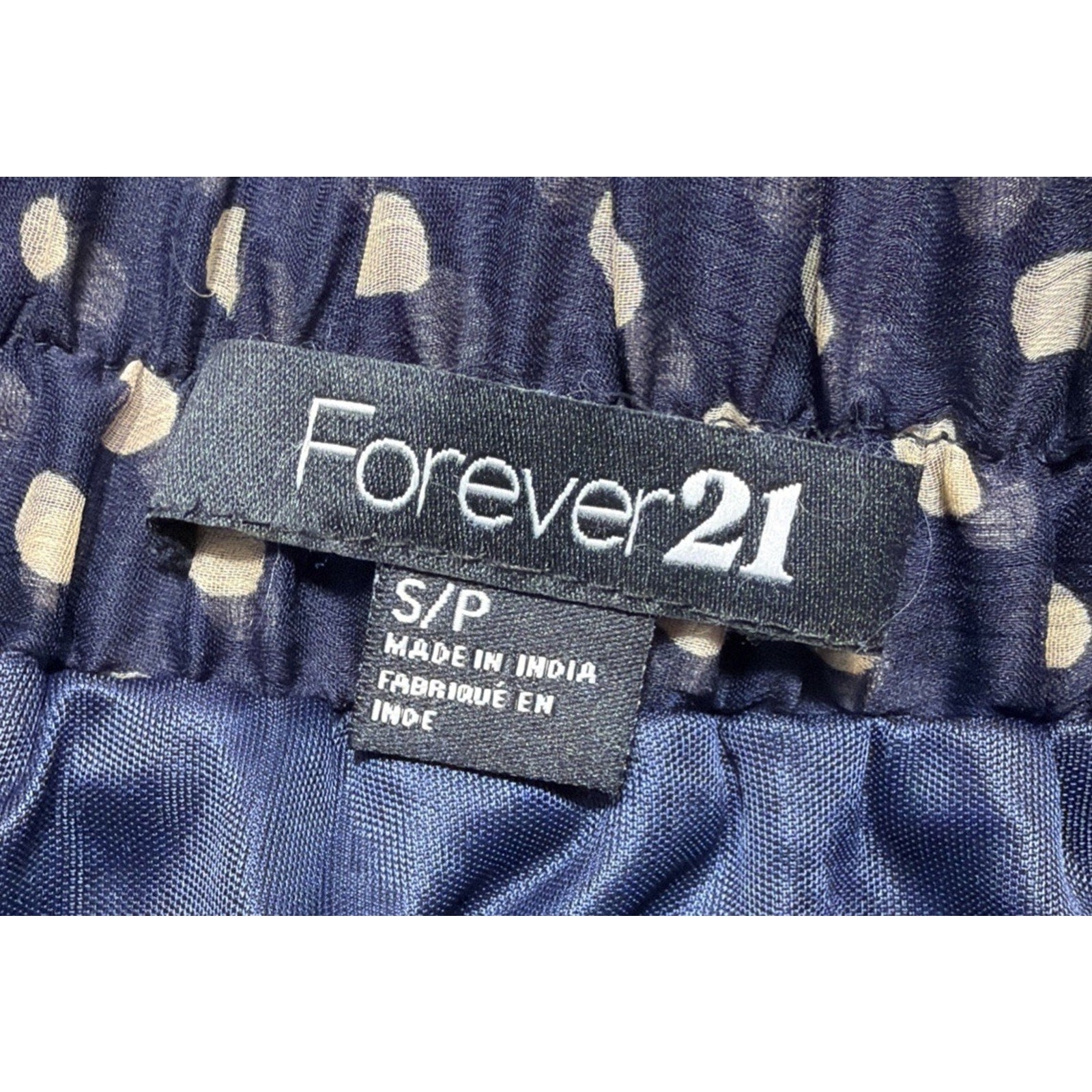 New Forever 21 Skirt Navy Blue Polka Dots Accordion Pleat Women’s Junior’s S