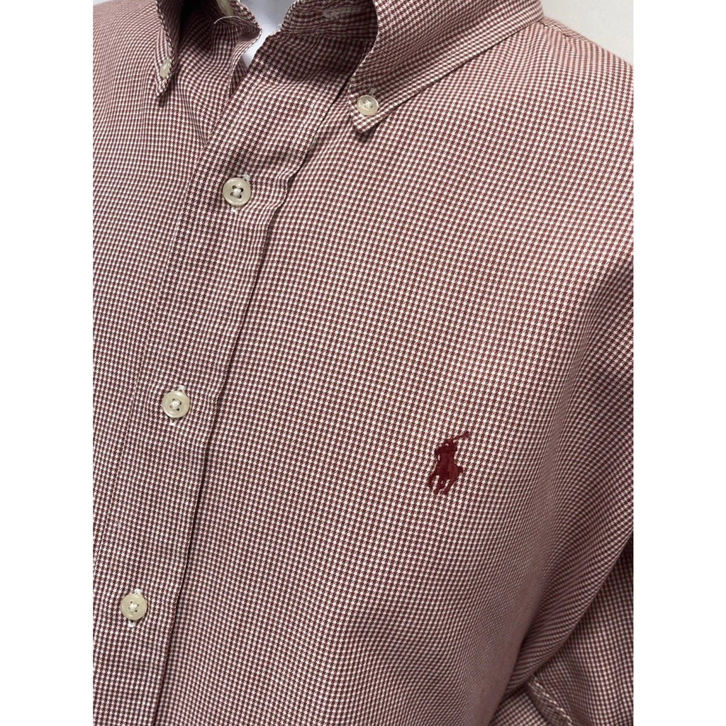 Polo Ralph Lauren Blaire Mens Red Check Long Sleeve Button Down Shirt Sz Large