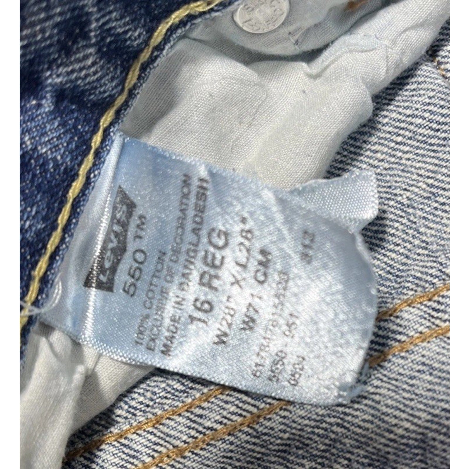 Levi's 550 Relaxed Fit Straight Blue Denim Jeans Mens Size 28x28