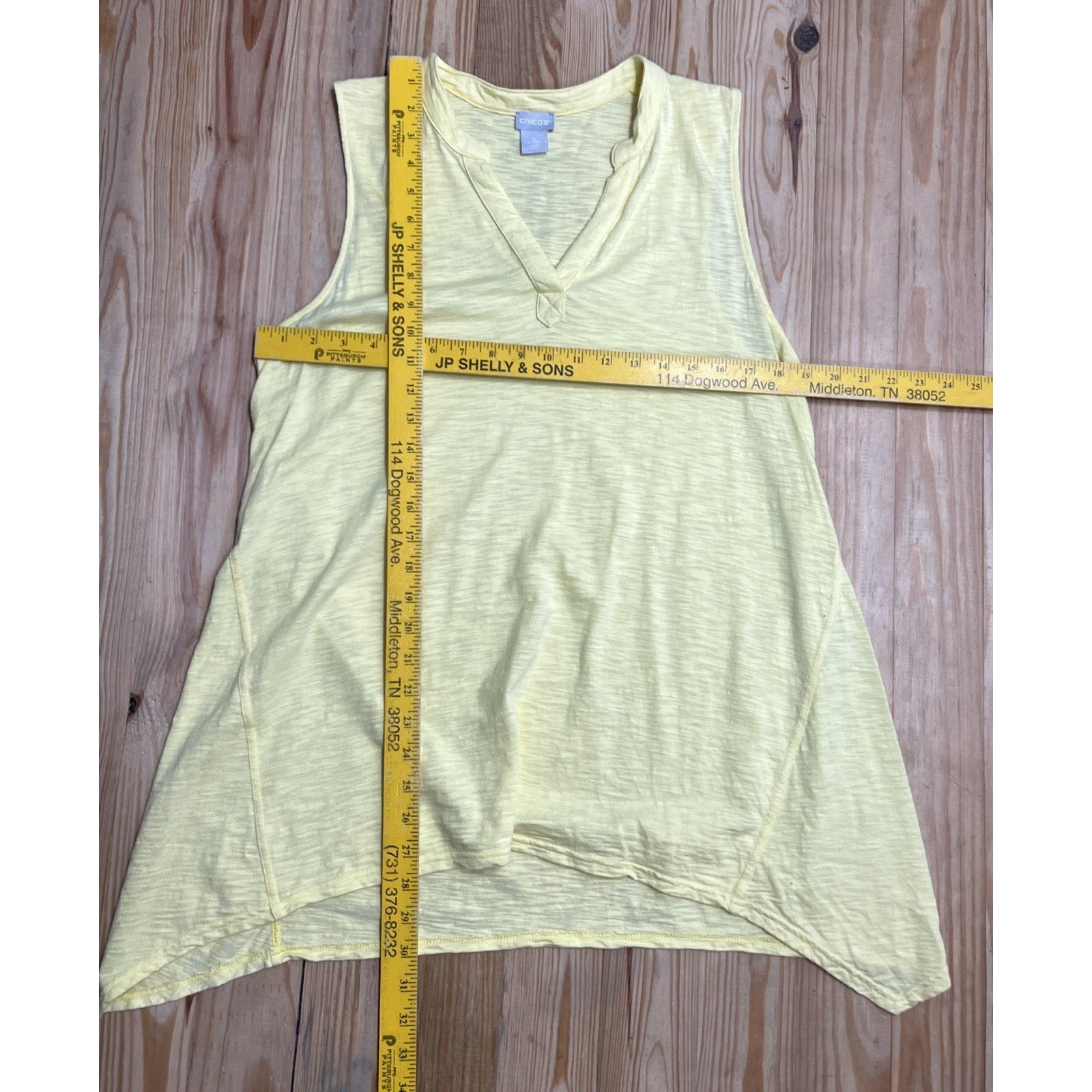 Chicos Sleeveless Top Size 2 Yellow Popover