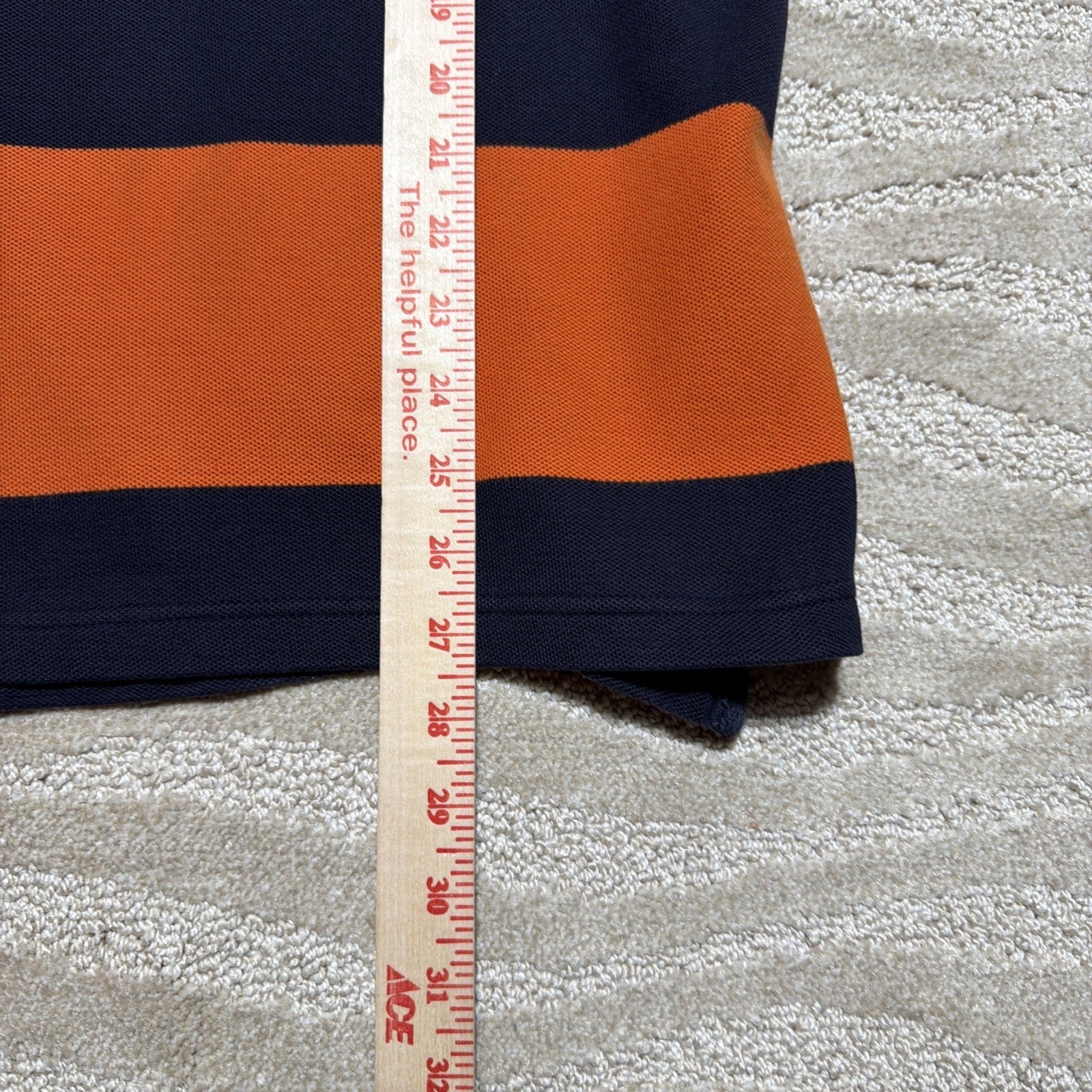 Vtg Eddie Bauer Rugby Polo 1/4 Zip Shirt Mens L Orange Stripe Preppy Sports